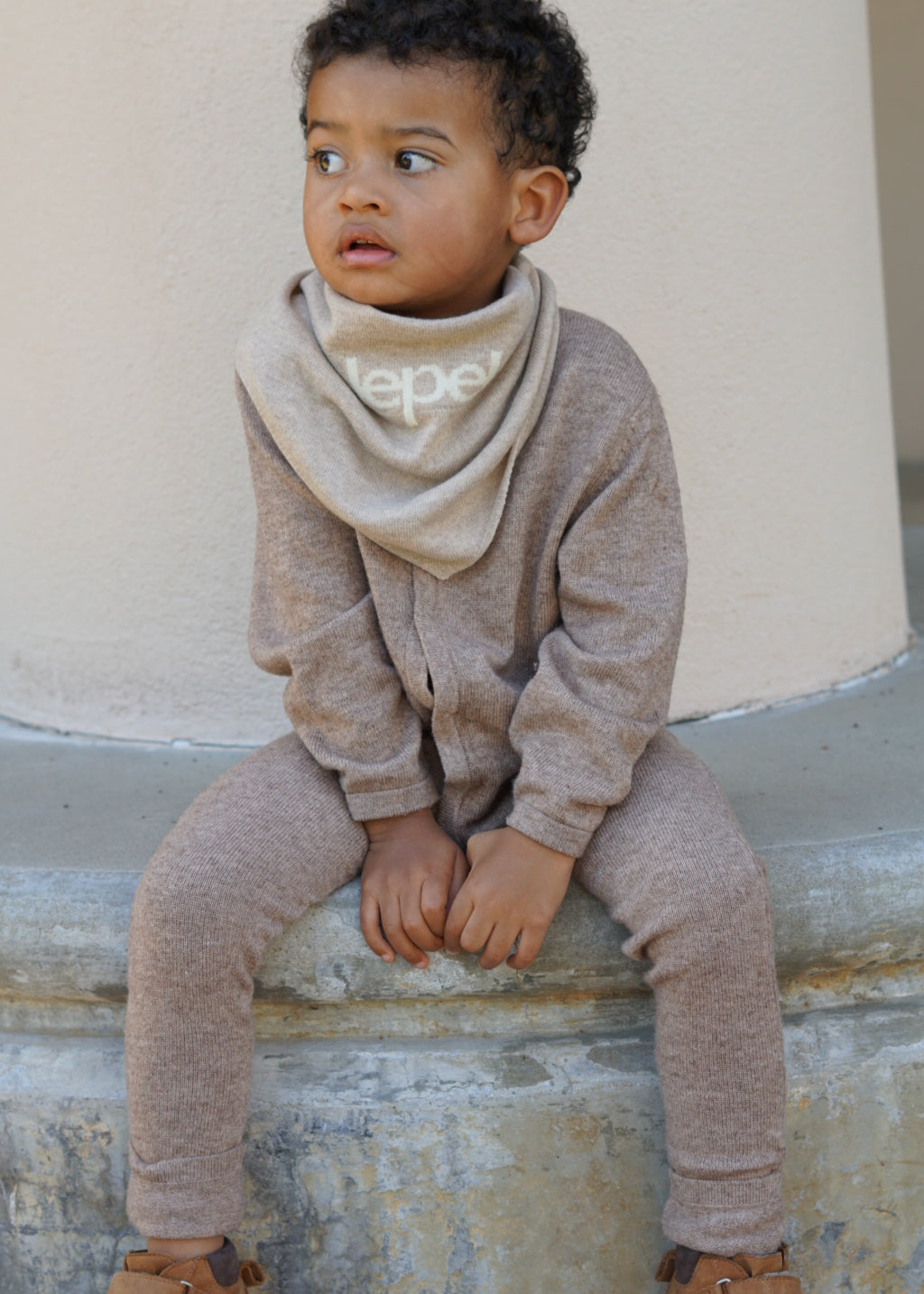 Le Petit Lapin Thermal Merino Romper | Brown Melange | Playroom Avenue