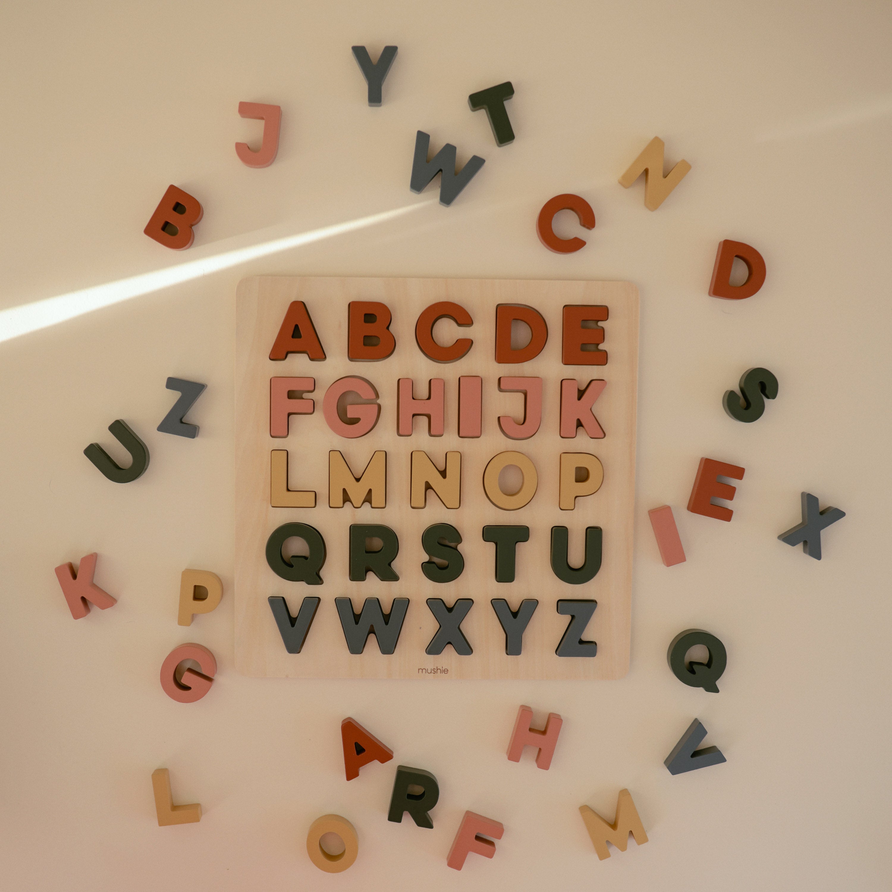 Mushie Wooden Alphabet Puzzle | Playroom Avenue