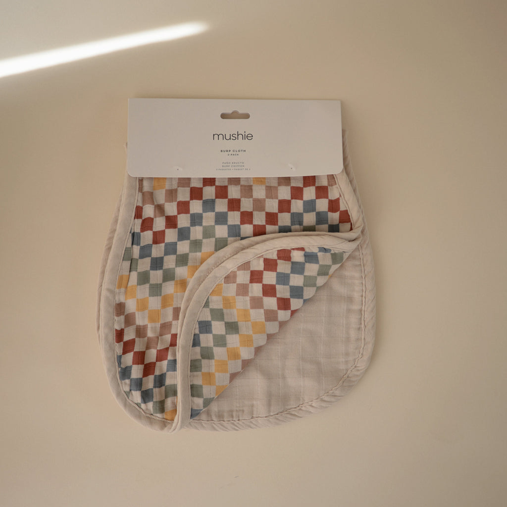 Mushie Organic Cotton Muslin Burp Cloth 2-Pack | Playroom Avenue