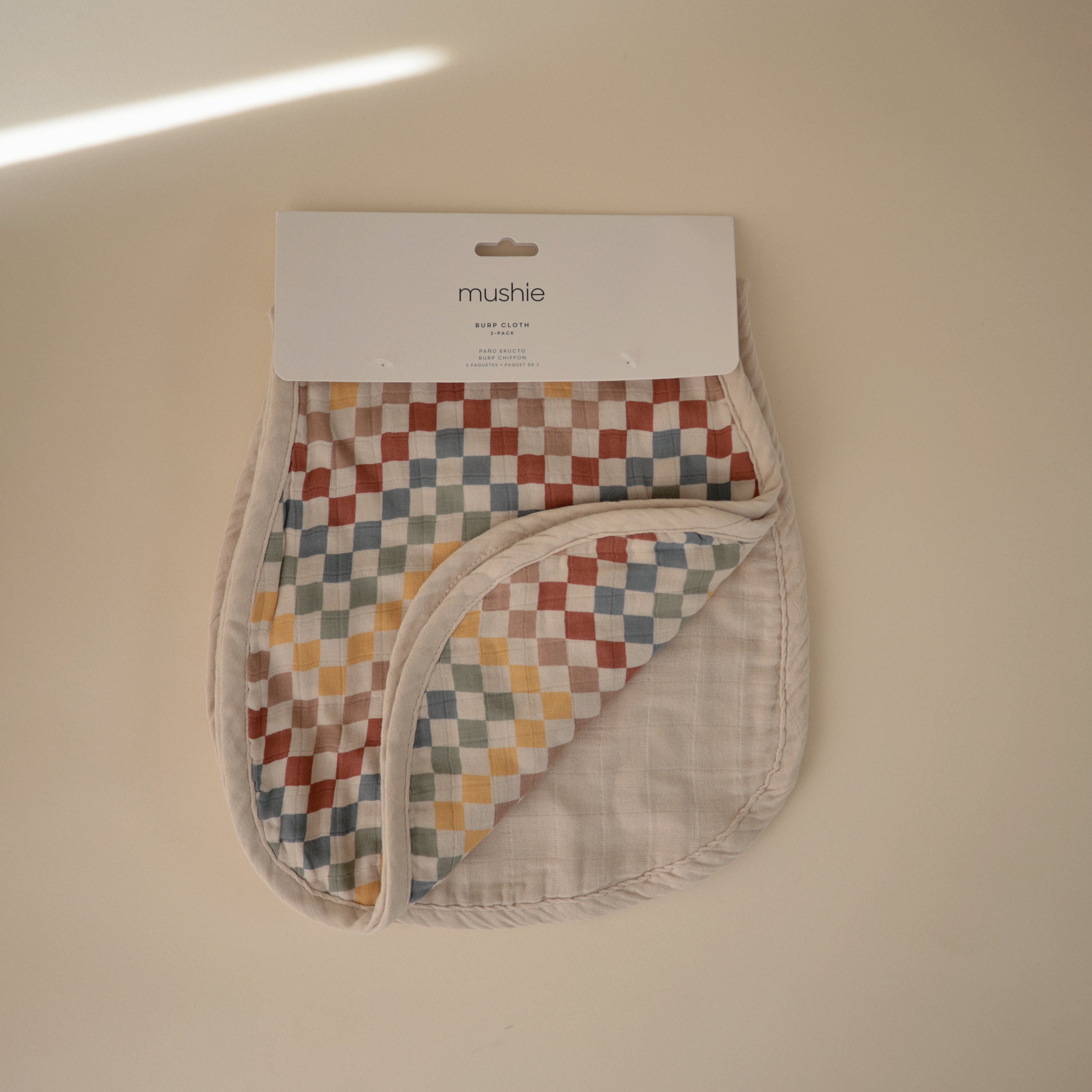 Mushie Organic Cotton Muslin Burp Cloth 2-Pack | Playroom Avenue