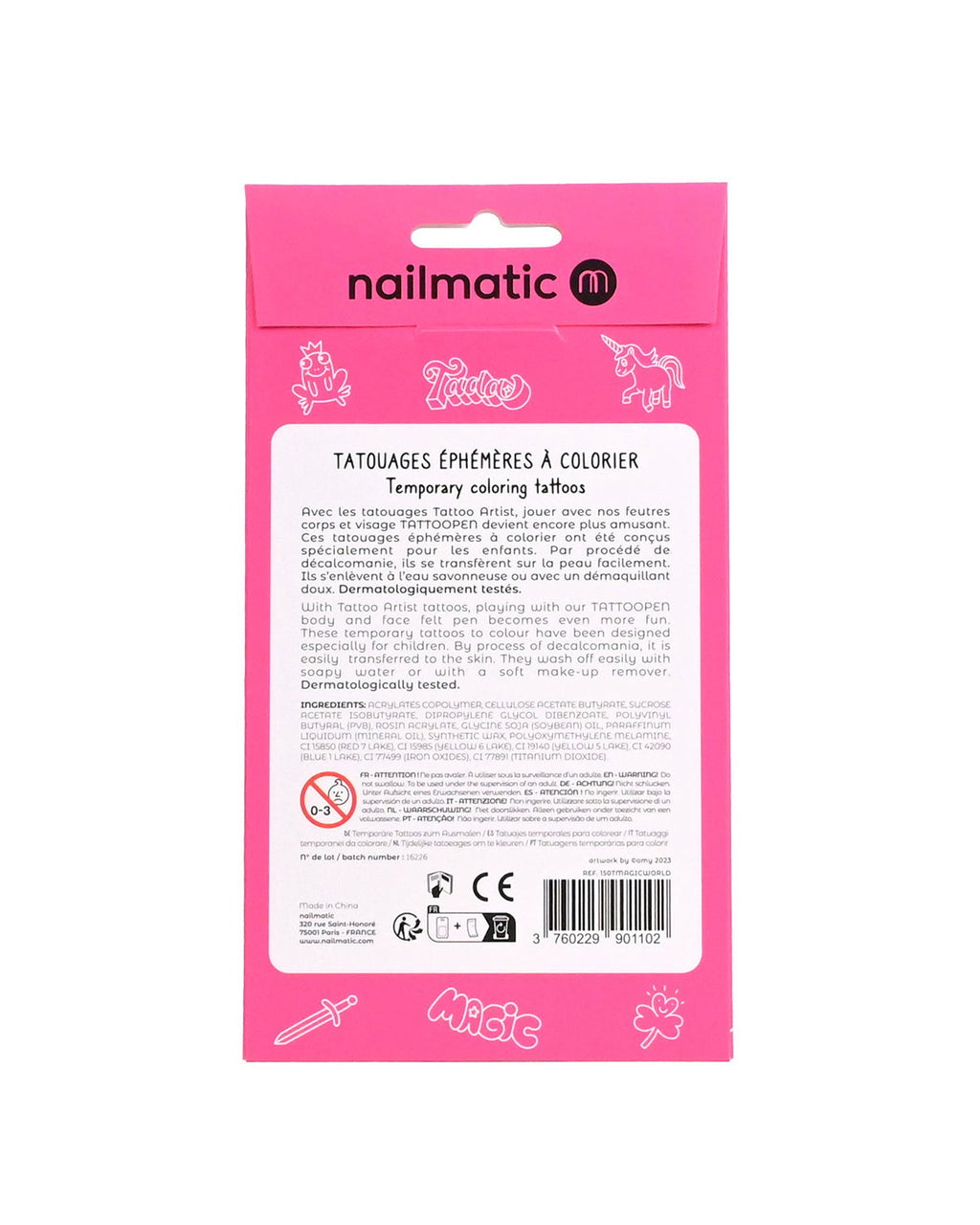 Nailmatic Tattoo Temporary for Kids MAGIC WORLD | Playroom Avenue