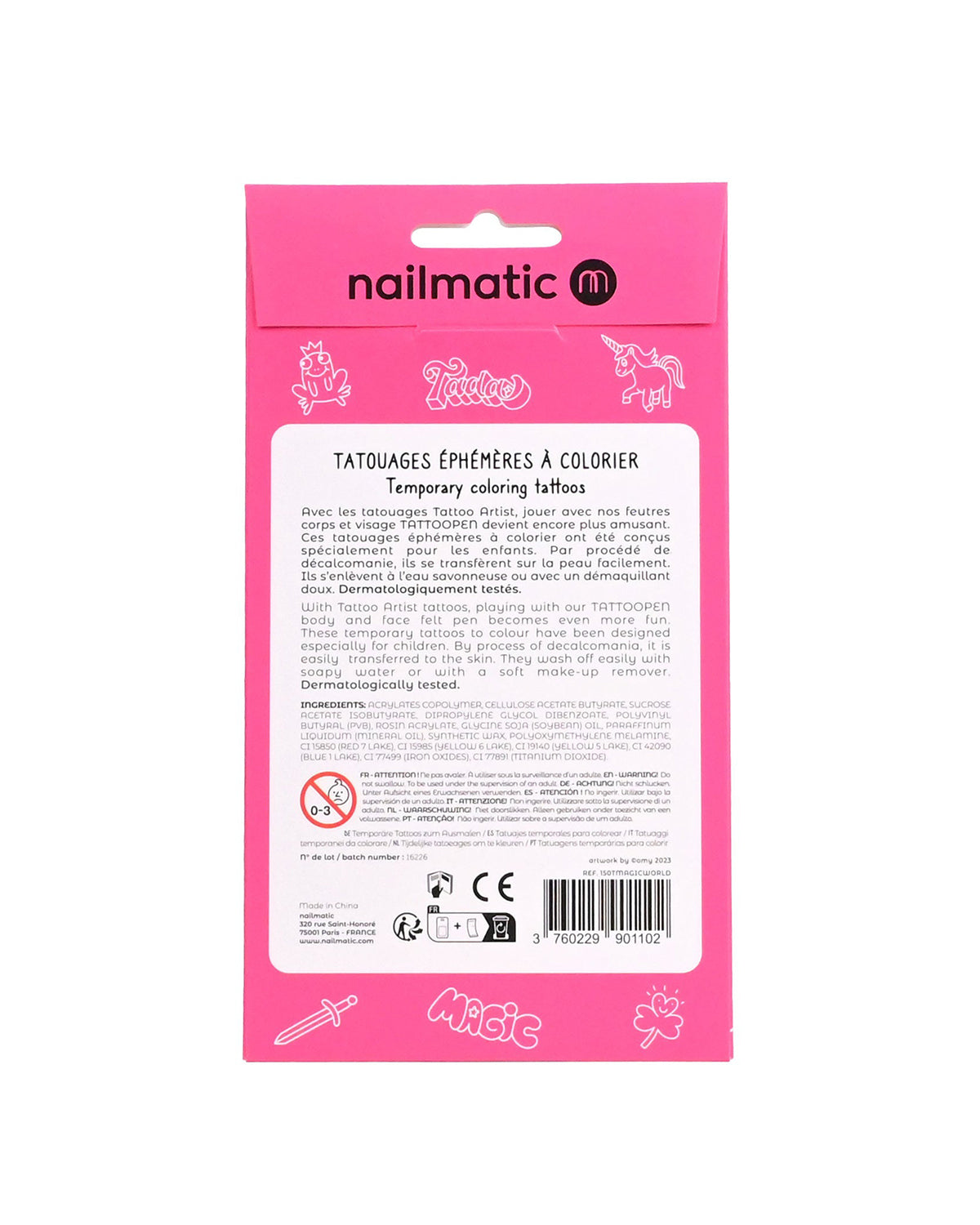 Nailmatic Tattoo Temporary for Kids MAGIC WORLD | Playroom Avenue
