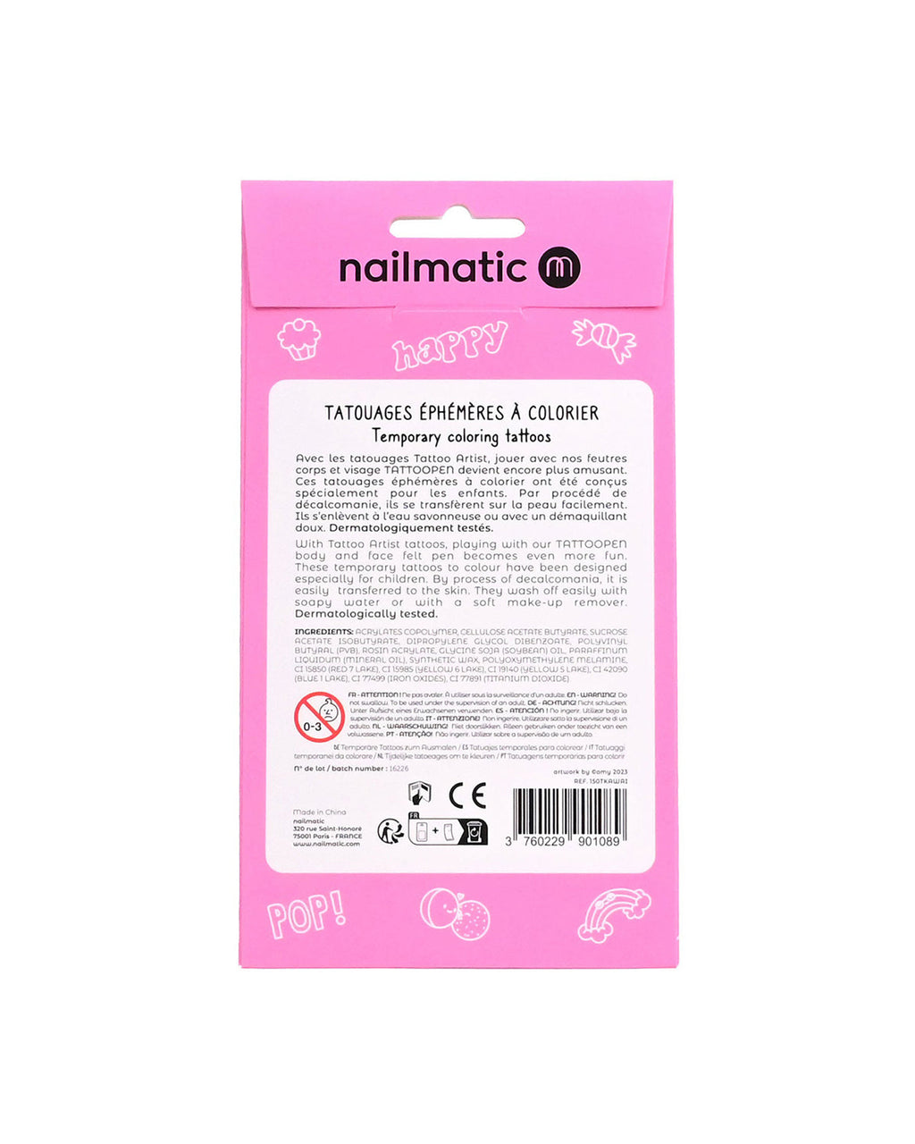 Nailmatic Tattoo Temporary for Kids KAWAI | Playroom Avenue