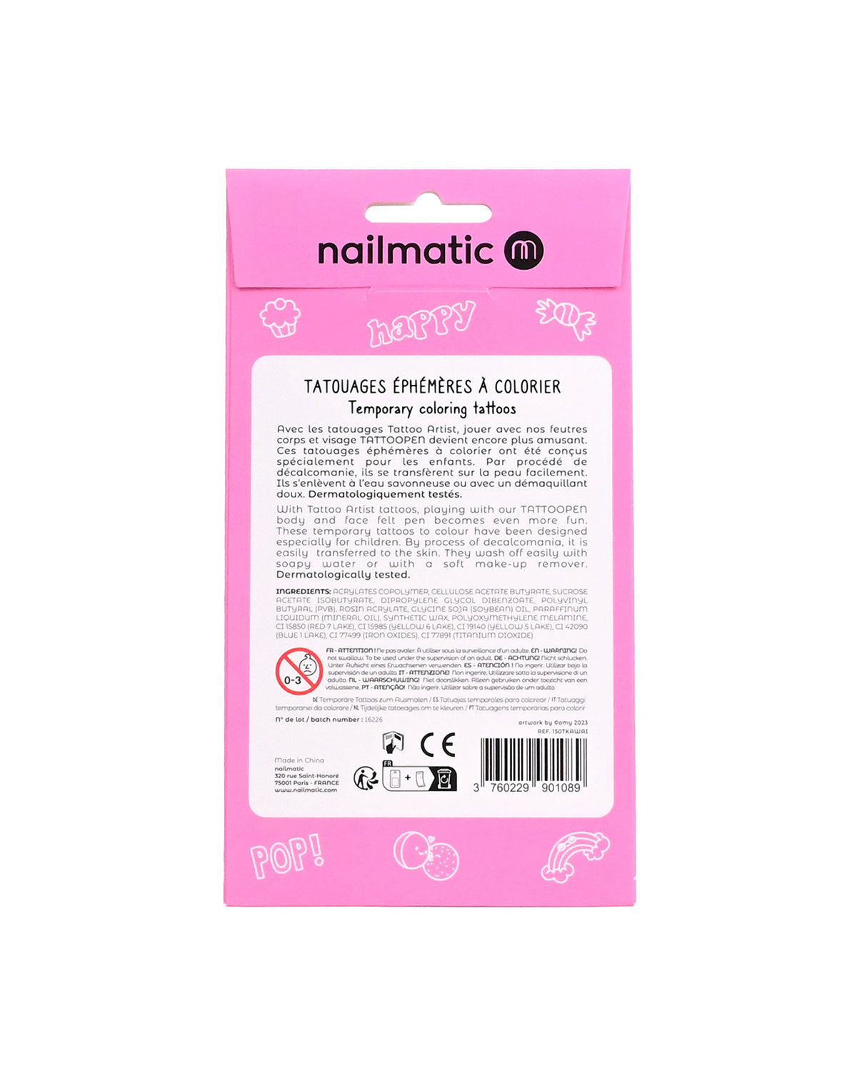 Nailmatic Tattoo Temporary for Kids KAWAI | Playroom Avenue