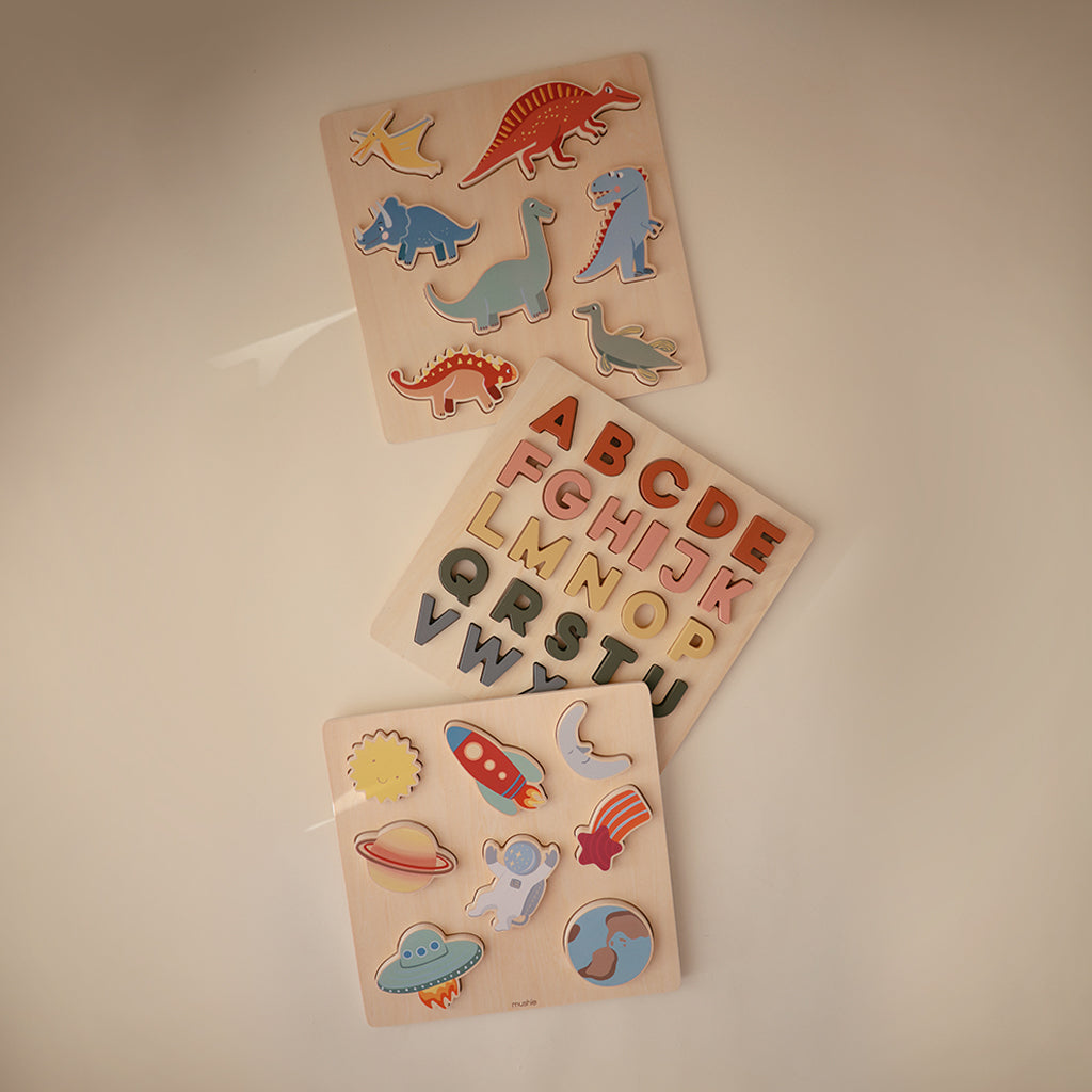 Mushie Wooden Alphabet Puzzle | Playroom Avenue
