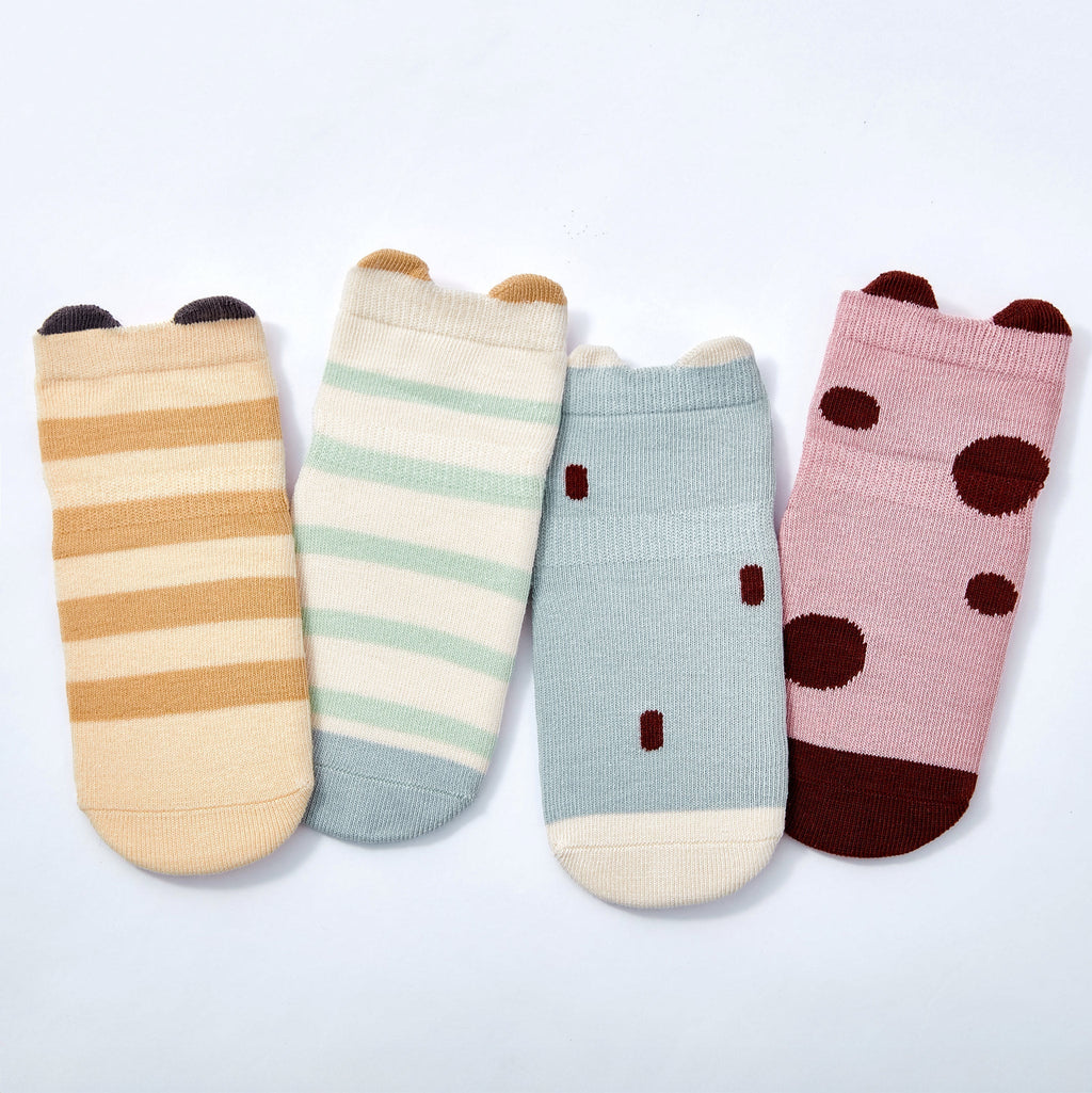 LittleYogaSocks Ladybug & Friends- Organic- 4 Pairs of Stay-On Baby & Toddler Non-Slip Socks | Playroom Avenue