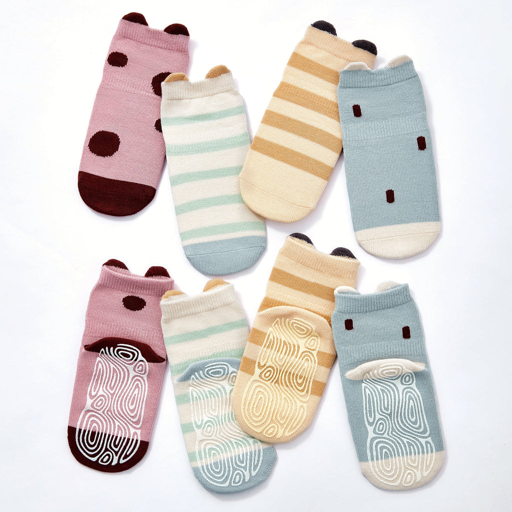 LittleYogaSocks Ladybug & Friends- Organic- 4 Pairs of Stay-On Baby & Toddler Non-Slip Socks | Playroom Avenue