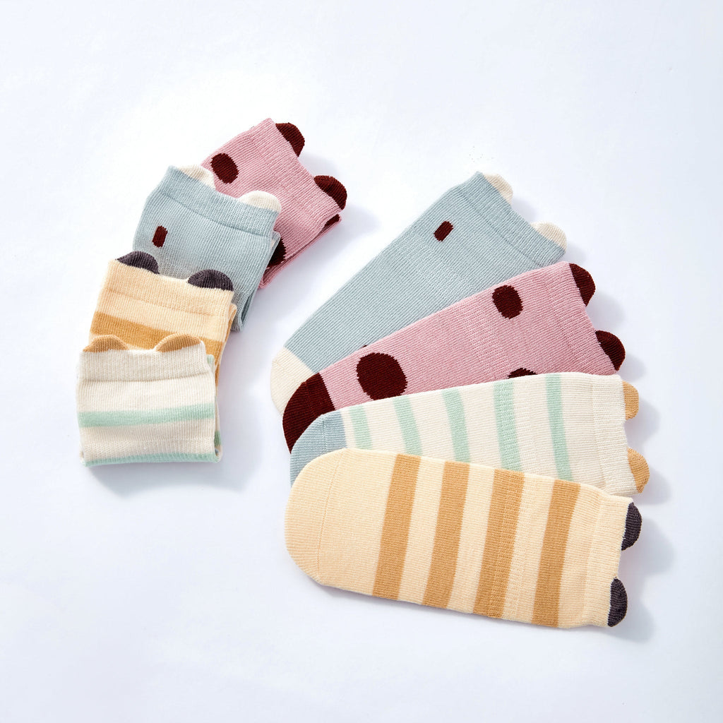 LittleYogaSocks Ladybug & Friends- Organic- 4 Pairs of Stay-On Baby & Toddler Non-Slip Socks | Playroom Avenue