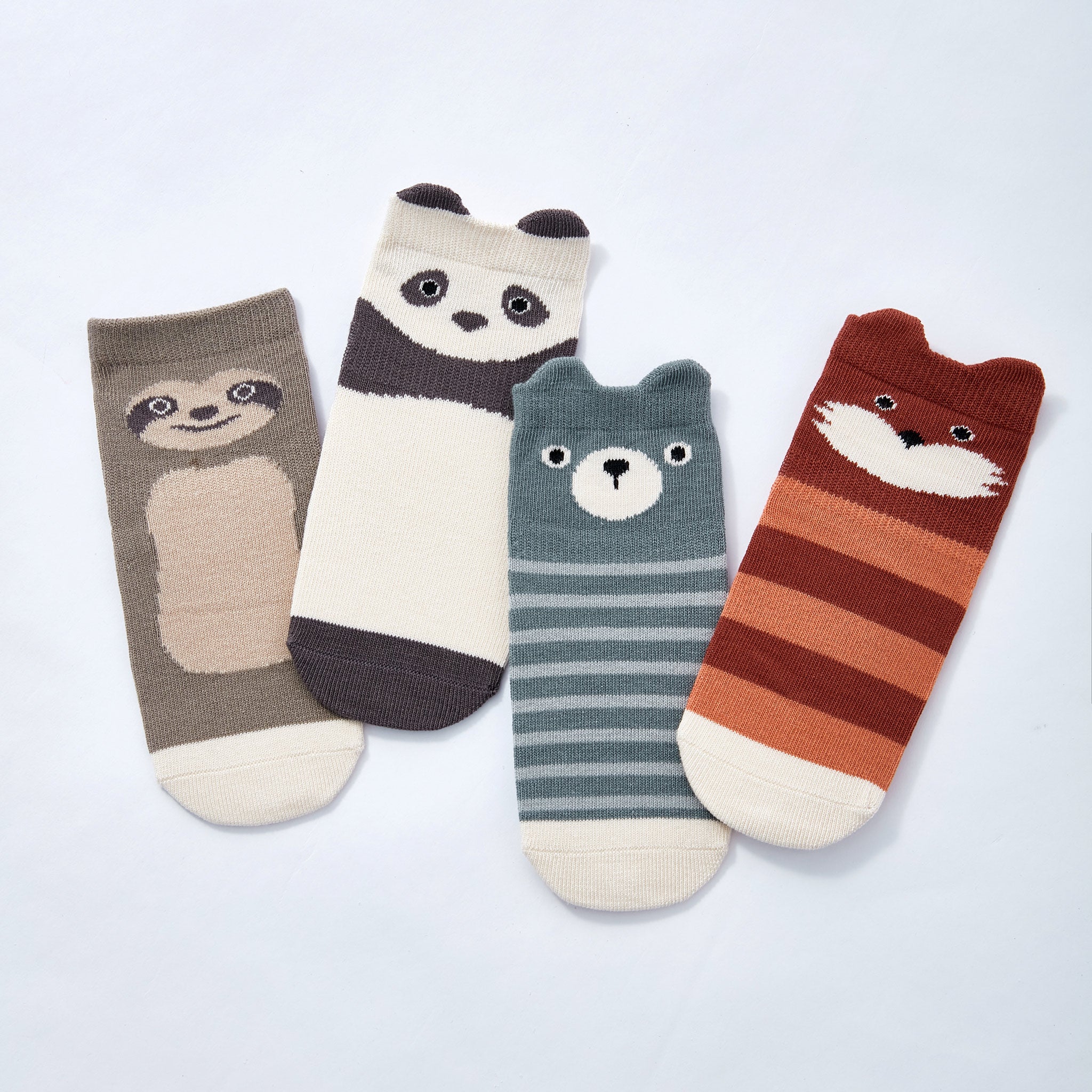 LittleYogaSocks Critter Crew II- Organic- 4 Pairs of Stay-On Baby & Toddler Non-Slip Socks | Playroom Avenue
