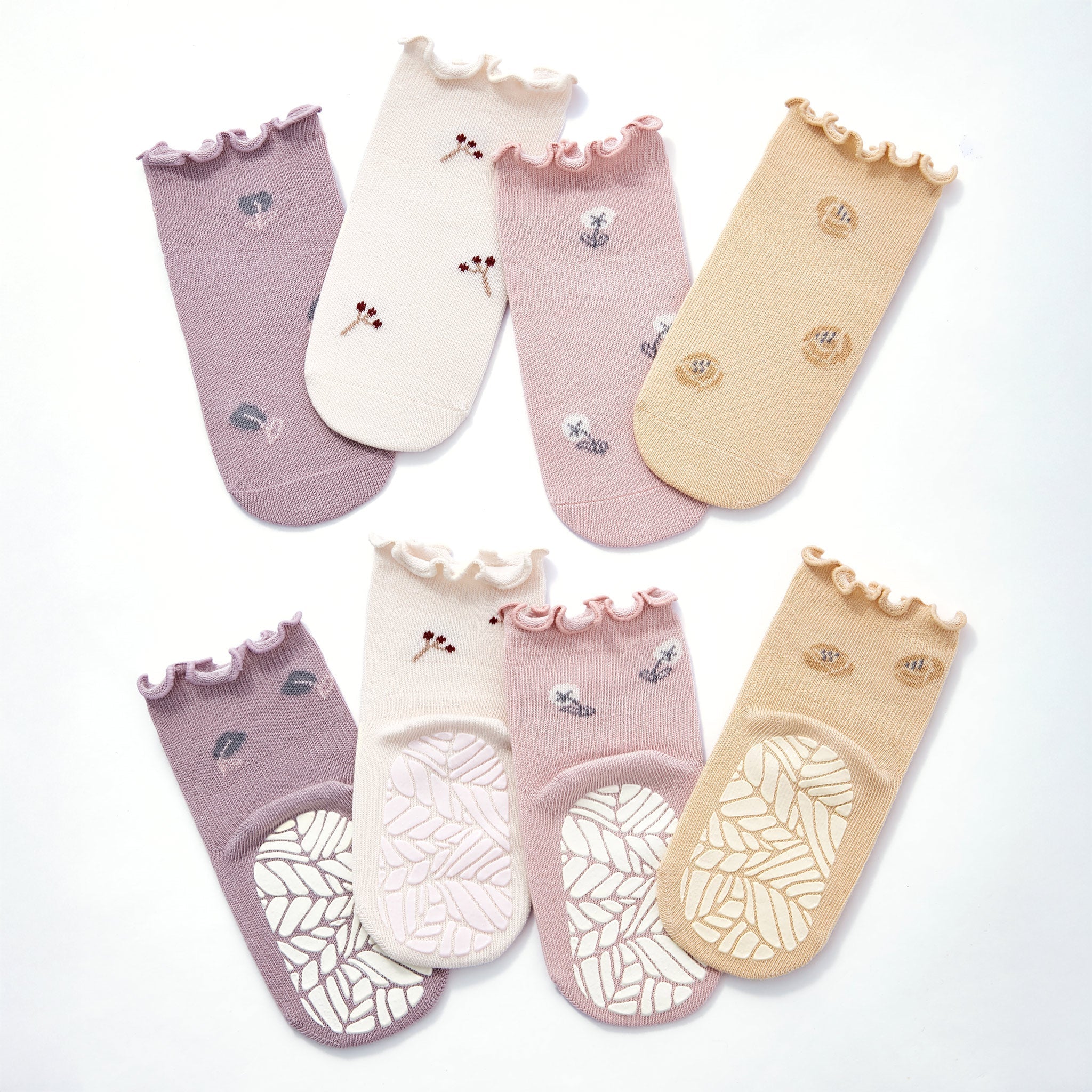 LittleYogaSocks Little Wonder Things- Organic- 4 Pairs of Stay-On Baby & Toddler Non-Slip Socks | Playroom Avenue