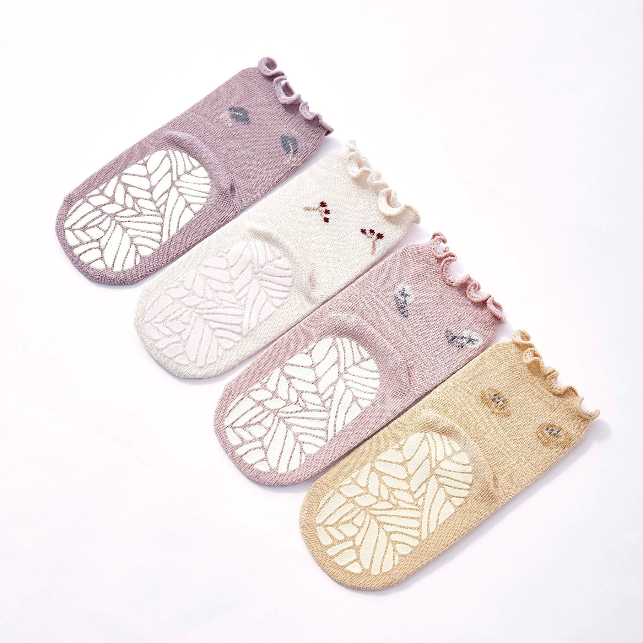 LittleYogaSocks Little Wonder Things- Organic- 4 Pairs of Stay-On Baby & Toddler Non-Slip Socks | Playroom Avenue
