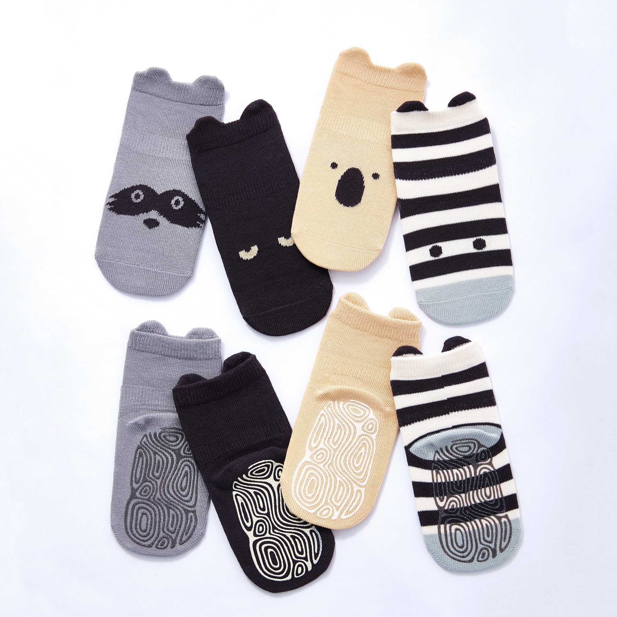 LittleYogaSocks Into The Wild III- Organic- 4 Pairs of Stay-On Baby & Toddler Non-Slip Socks | Playroom Avenue