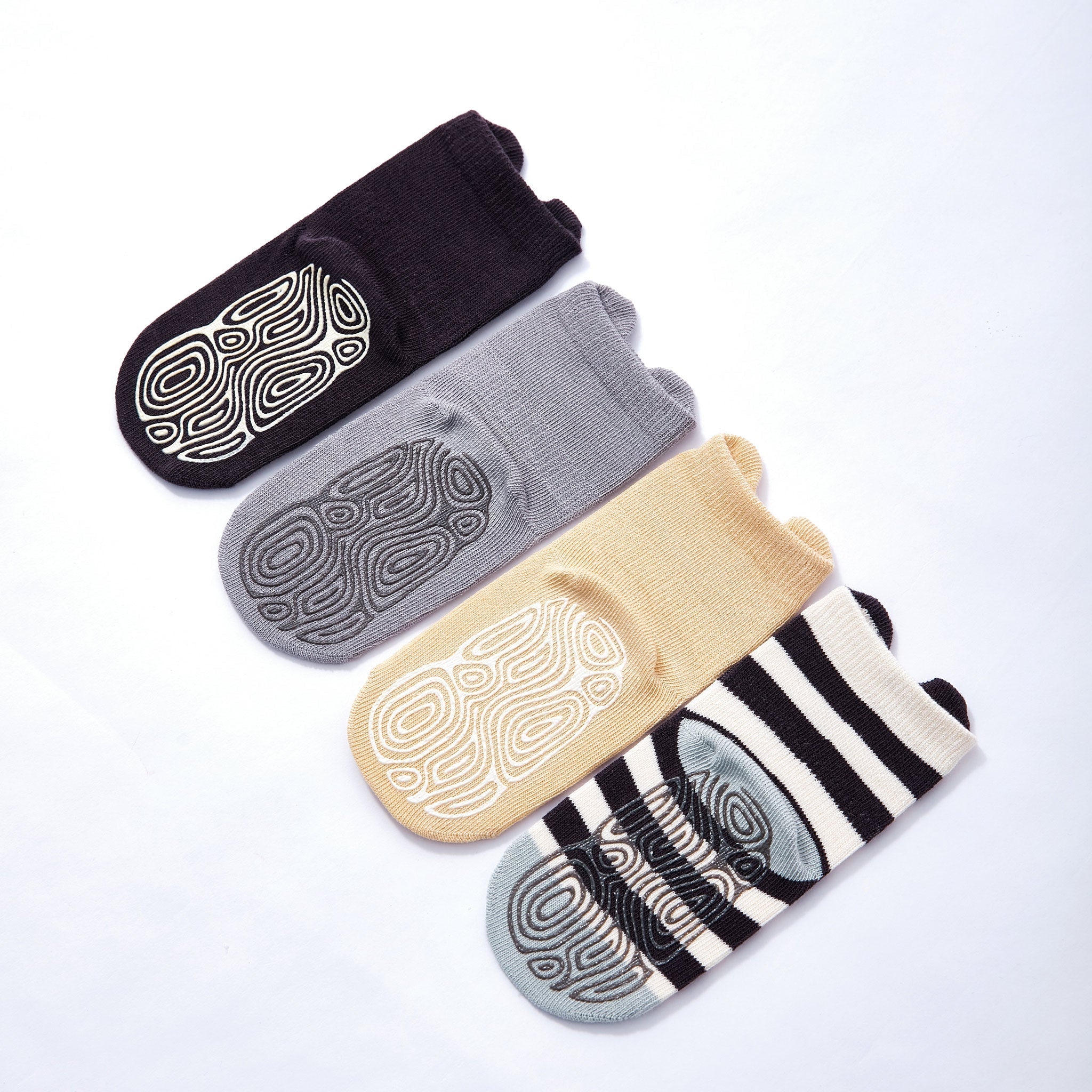 LittleYogaSocks Into The Wild III- Organic- 4 Pairs of Stay-On Baby & Toddler Non-Slip Socks | Playroom Avenue