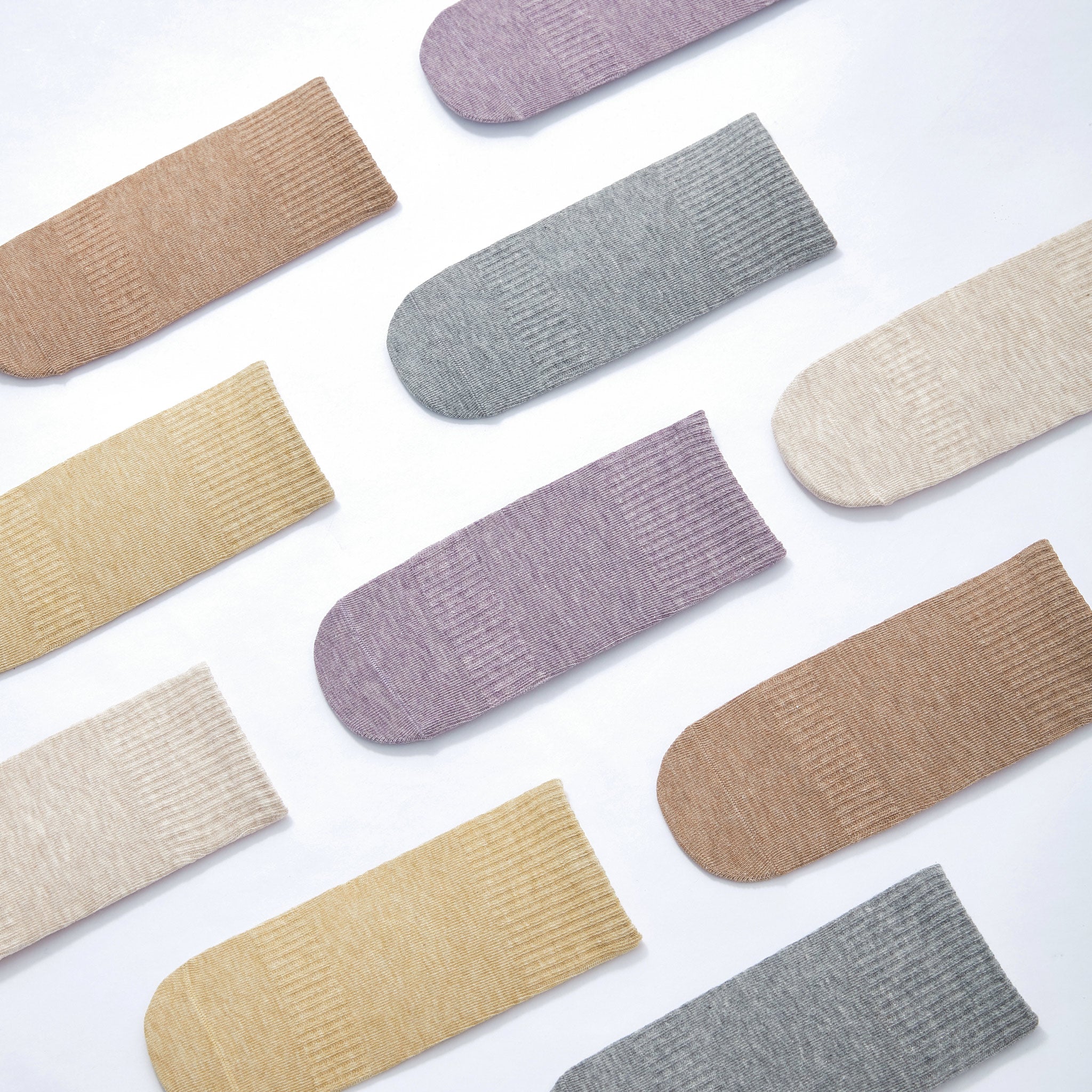 LittleYogaSocks Organic Cotton Socks- Grey & Lemon- 4 Pairs of Stay-On Baby & Toddler Non-Slip Socks | Playroom Avenue