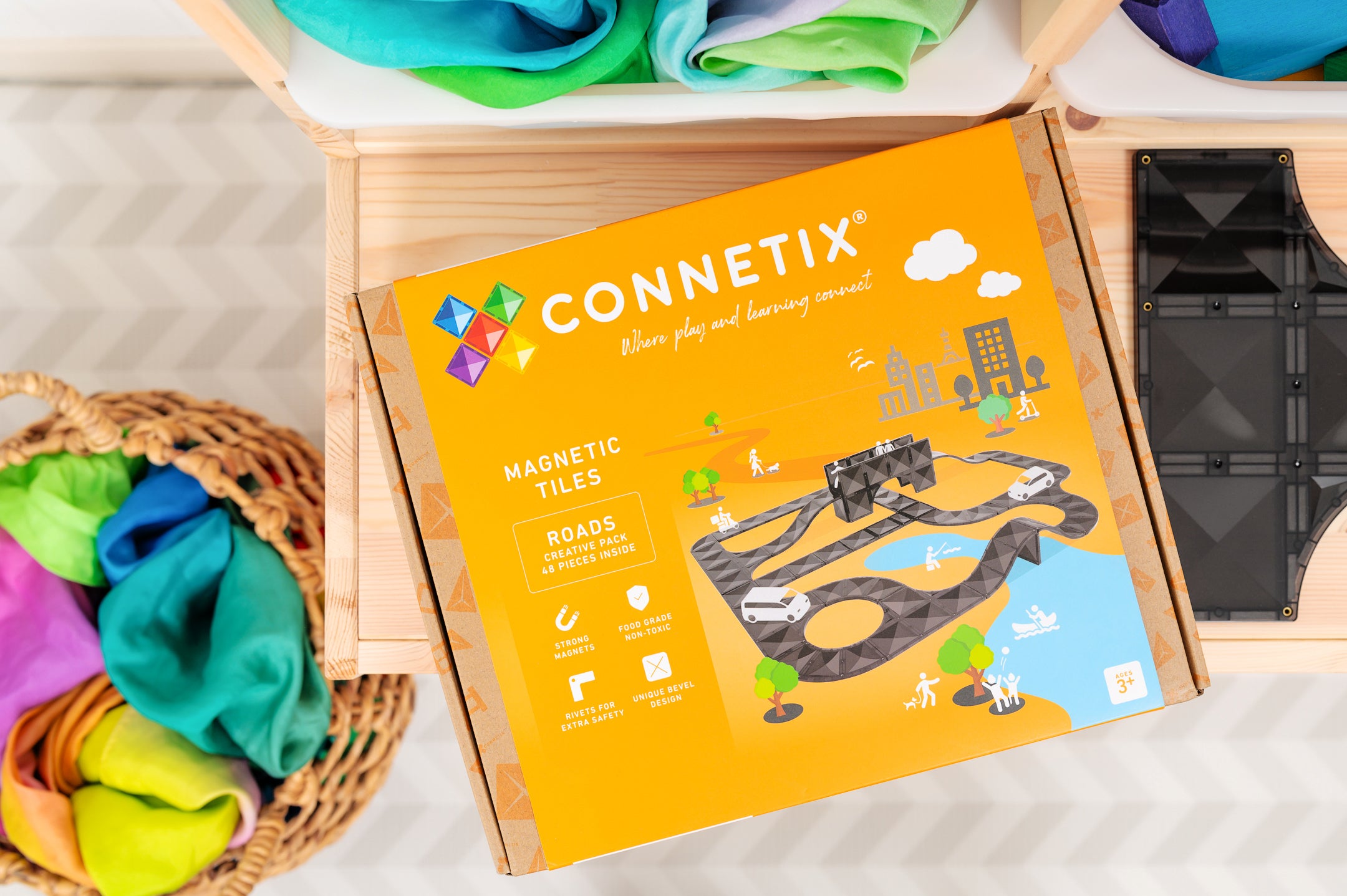 Connetix Magnetic Tiles | Roads Creative Pack (48 pcs)