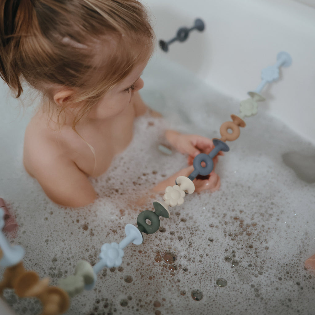 Mushie Daisy Silicone Suction Builders | Playroom Avenue