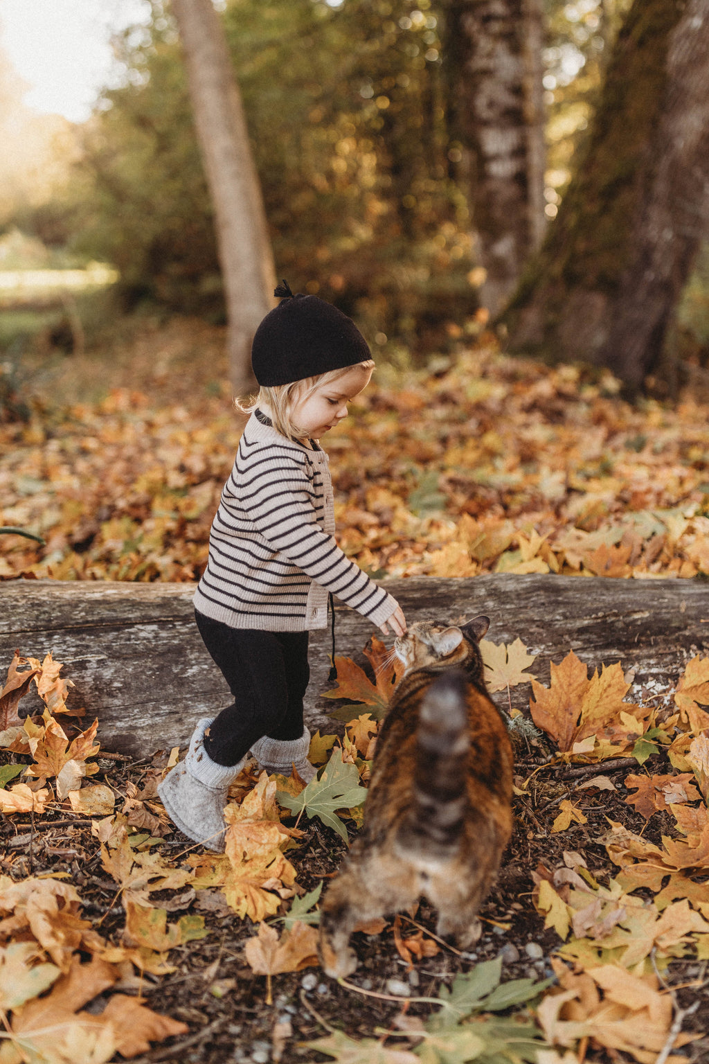 La Petit Lapin Cashmere Cardigan | Black/Beige | Playroom Avenue