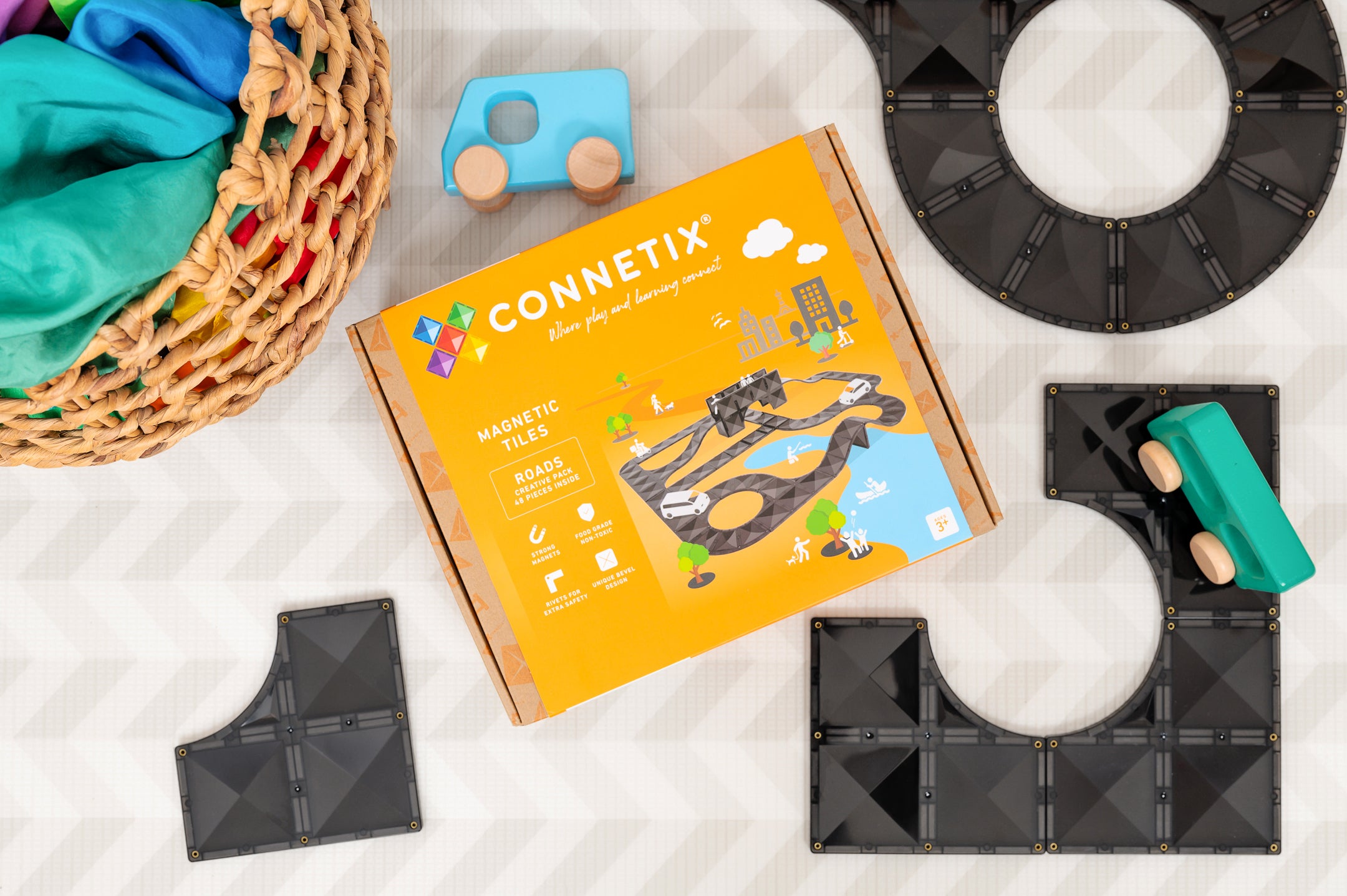 Connetix Magnetic Tiles | Roads Creative Pack (48 pcs)