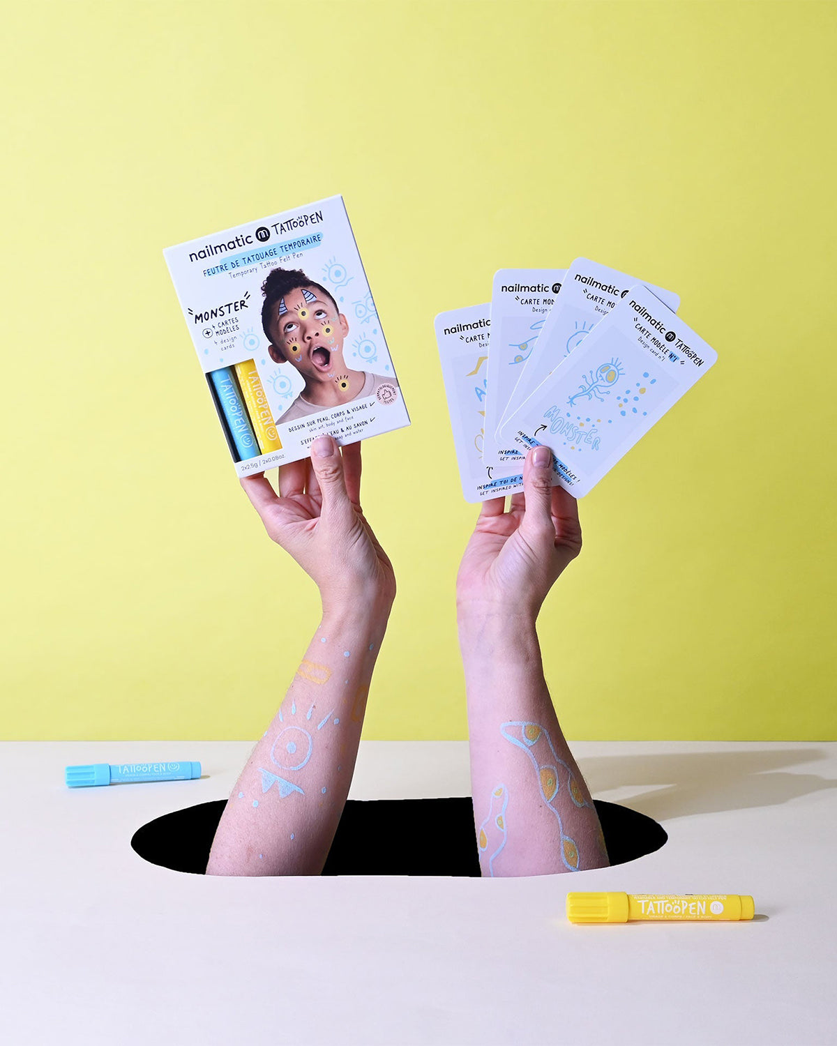 Nailmatic Tattoo Pen Set for Kids MONSTER | Playroom Avenue