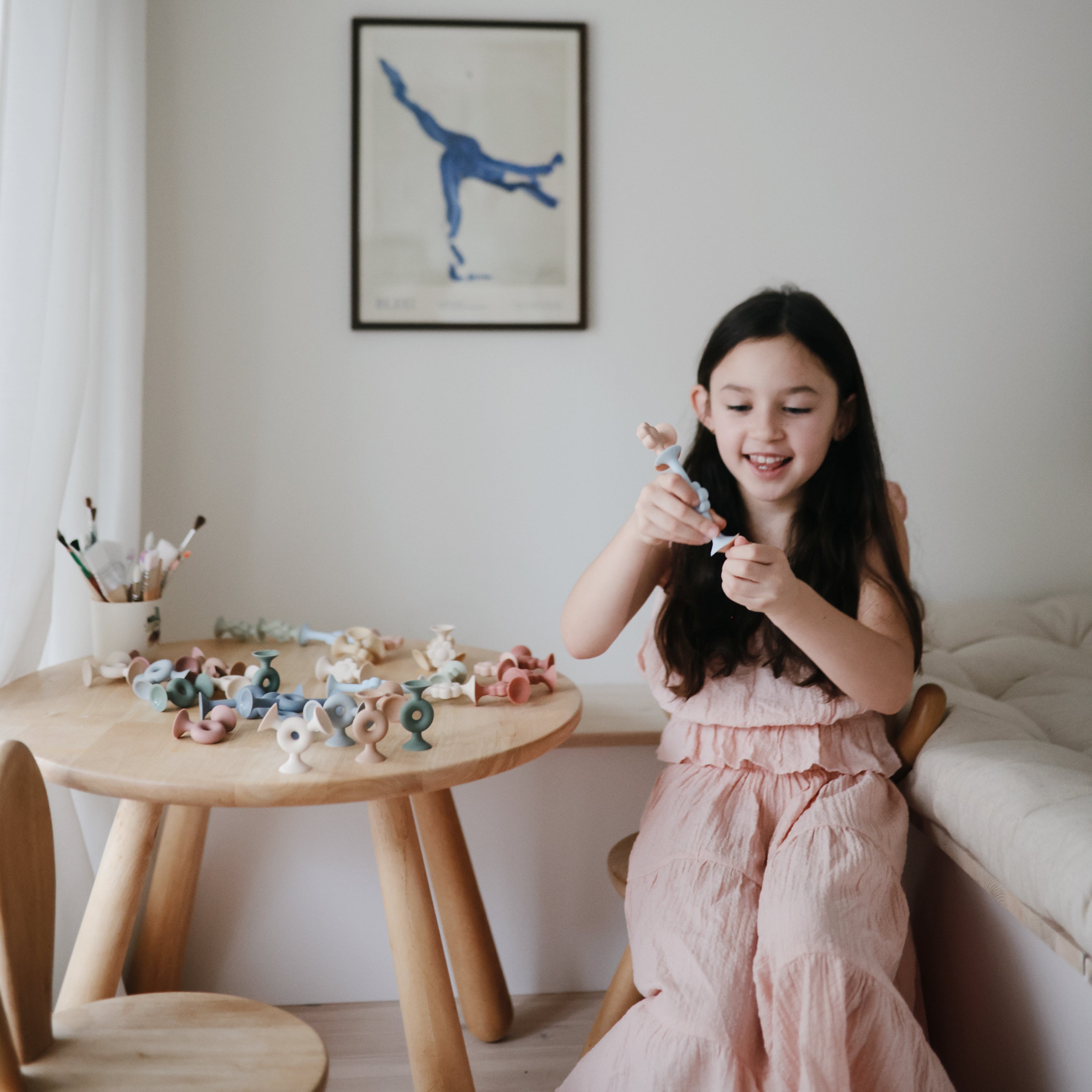 Mushie Daisy Silicone Suction Builders | Playroom Avenue