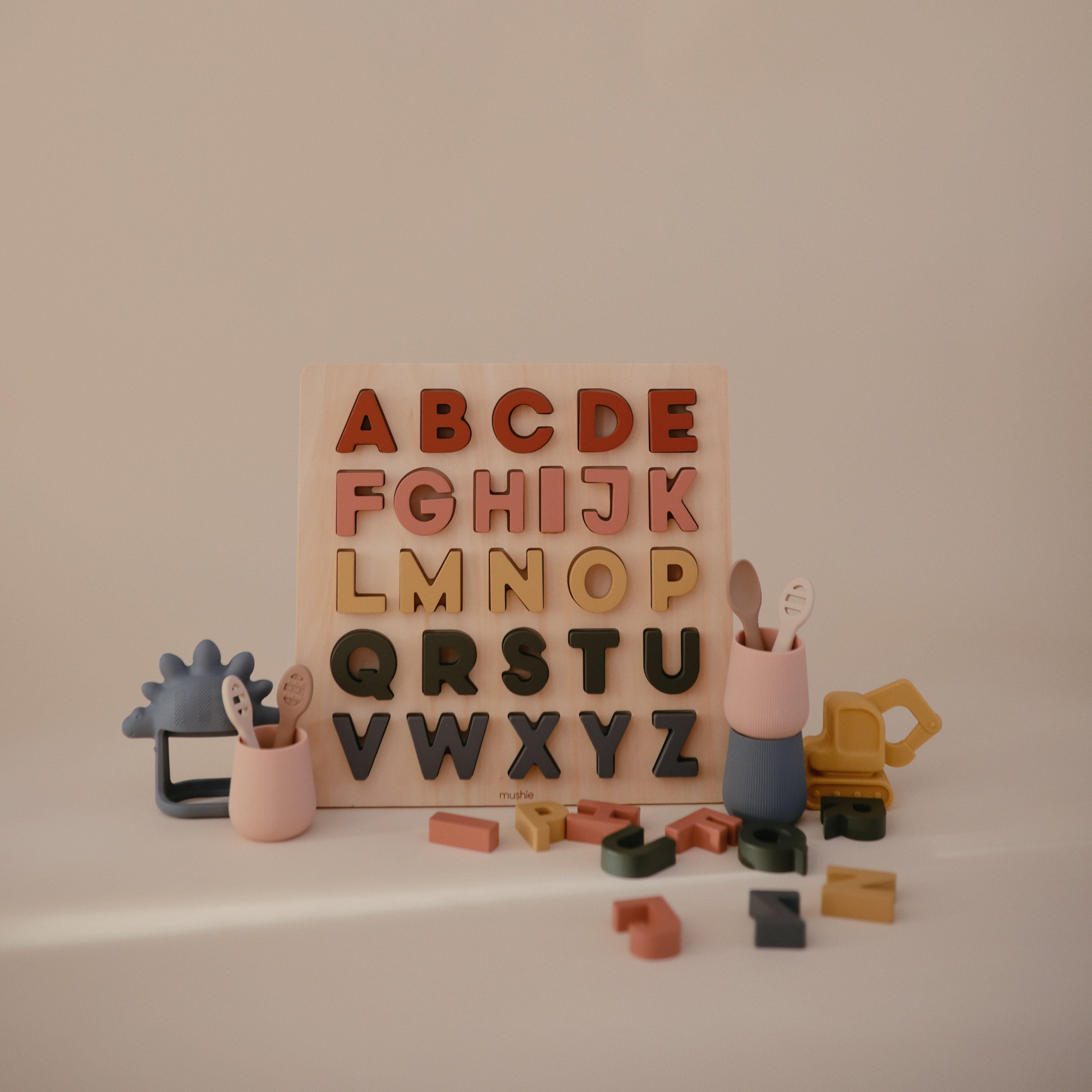 Mushie Wooden Alphabet Puzzle | Playroom Avenue
