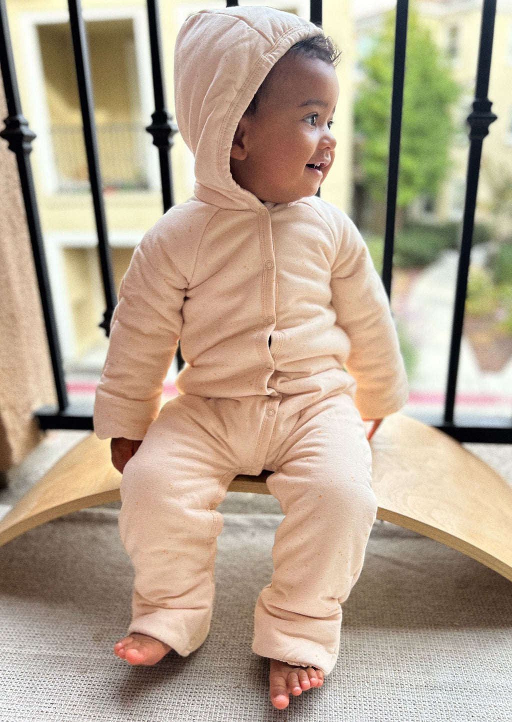 La Petit Lapin Étoile | Organic Cotton Plush Onesie | Blush | Playroom Avenue