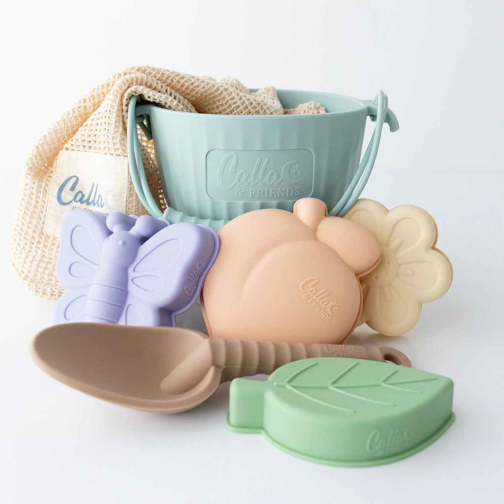 Calla and Friends Peach Blossom Silicone Beach Toy Set | Playroom Avenue