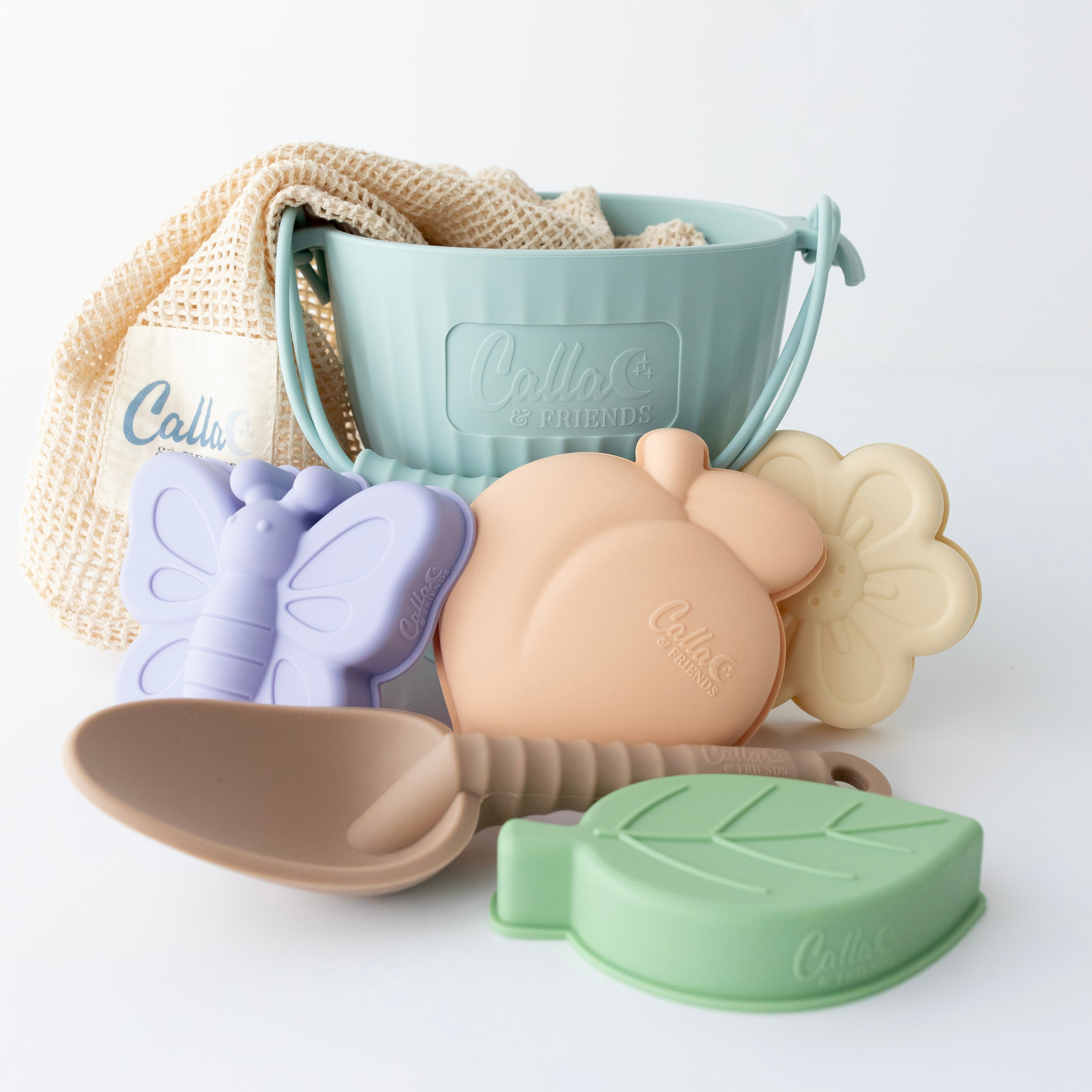 Calla and Friends Peach Blossom Silicone Beach Toy Set | Playroom Avenue