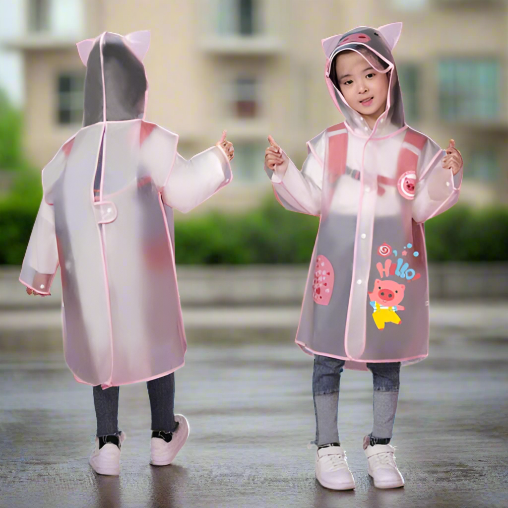 Ozznek Kids' Hooded Waterproof Raincoat- Lightweight & Durable | Playroom Avenue
