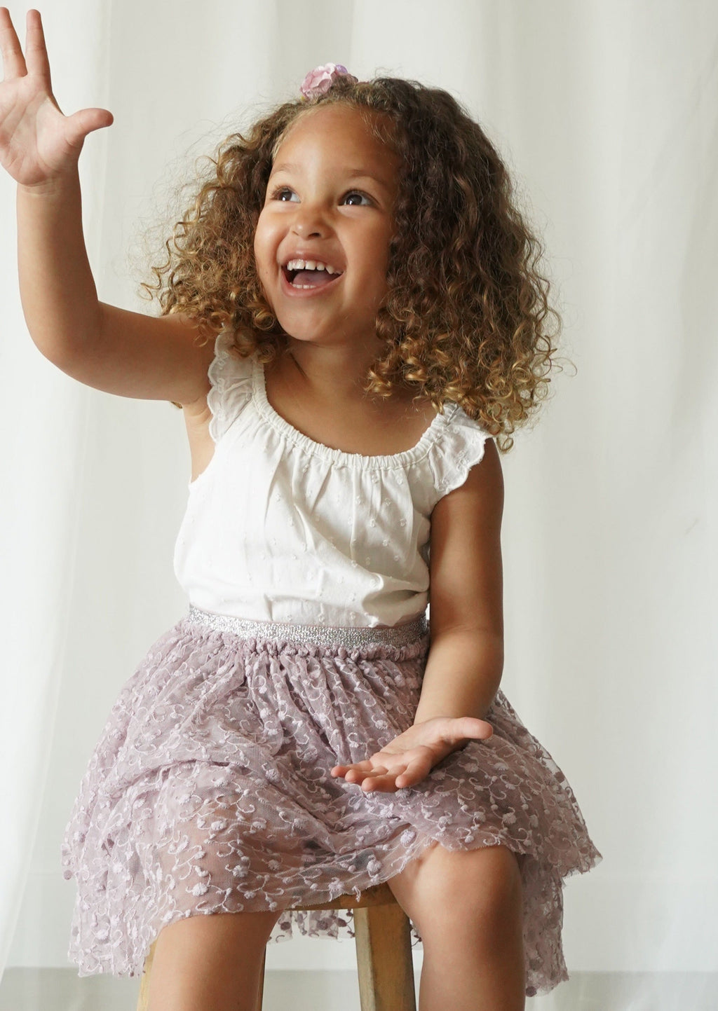 La Petit Lapin Calliope | Swiss Dot Embroidered Romper | Antique Ivory | Playroom Avenue