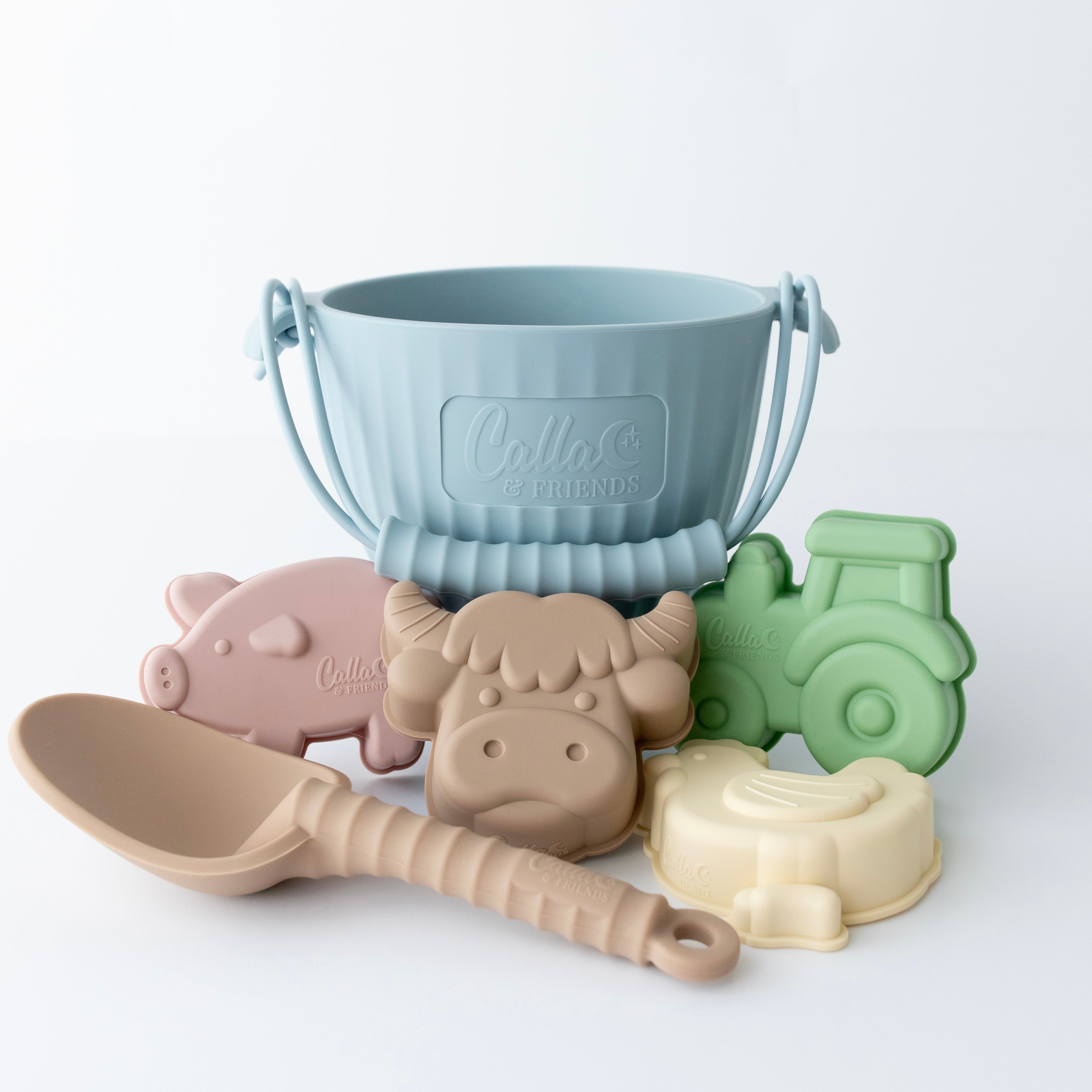 Calla and Friends Hazel's Farm Silicone Beach Toy Set | Playroom Avenue
