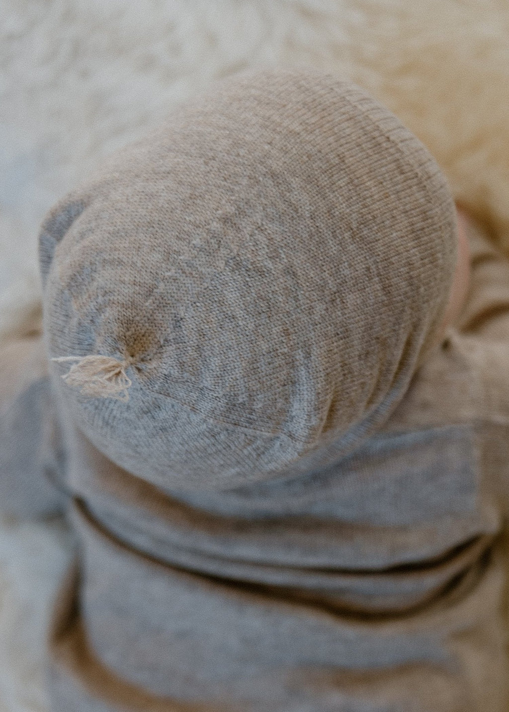 La Petit Lapin Cashmere & Merino Wool Beanie | Beige | Playroom Avenue