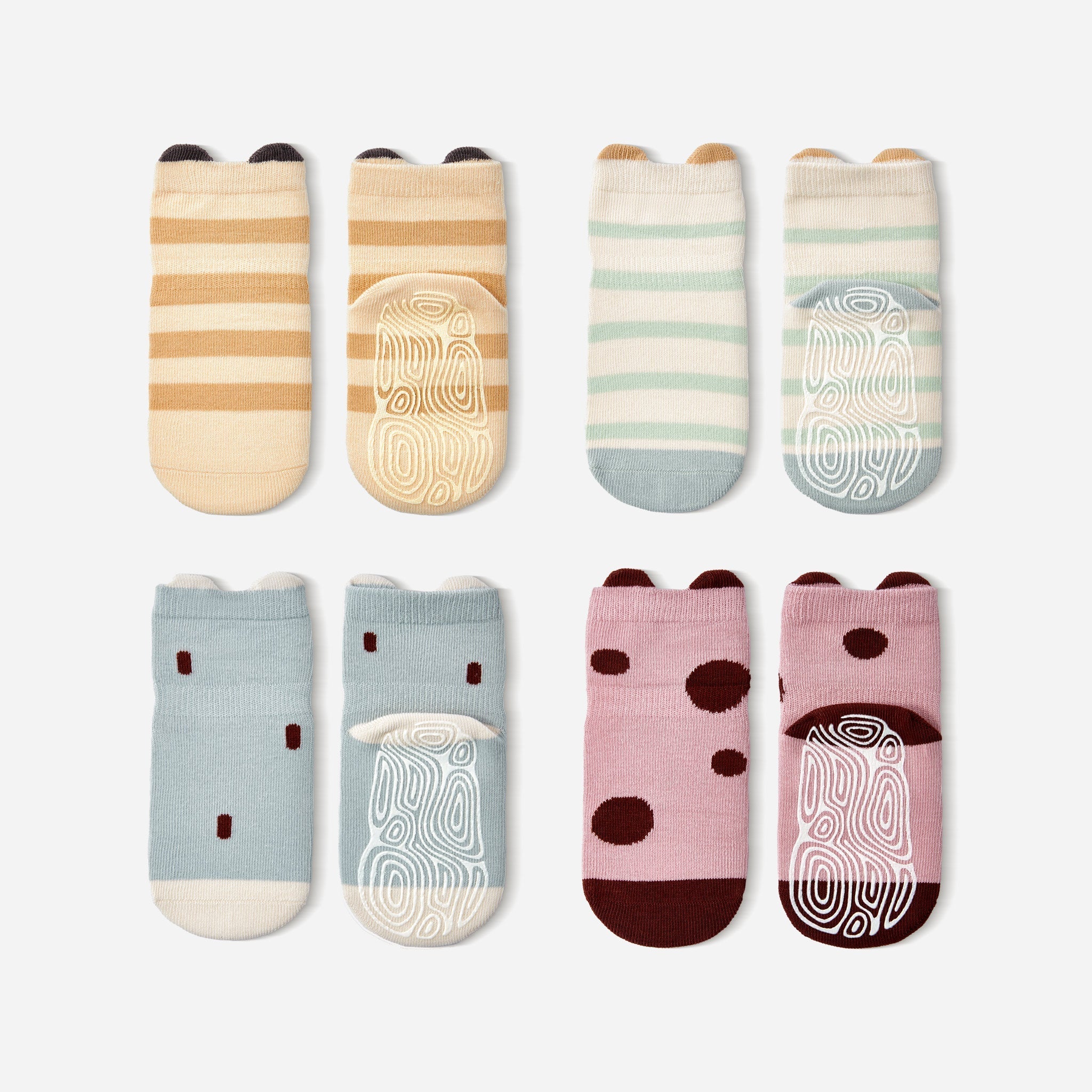 LittleYogaSocks Ladybug & Friends- Organic- 4 Pairs of Stay-On Baby & Toddler Non-Slip Socks | Playroom Avenue