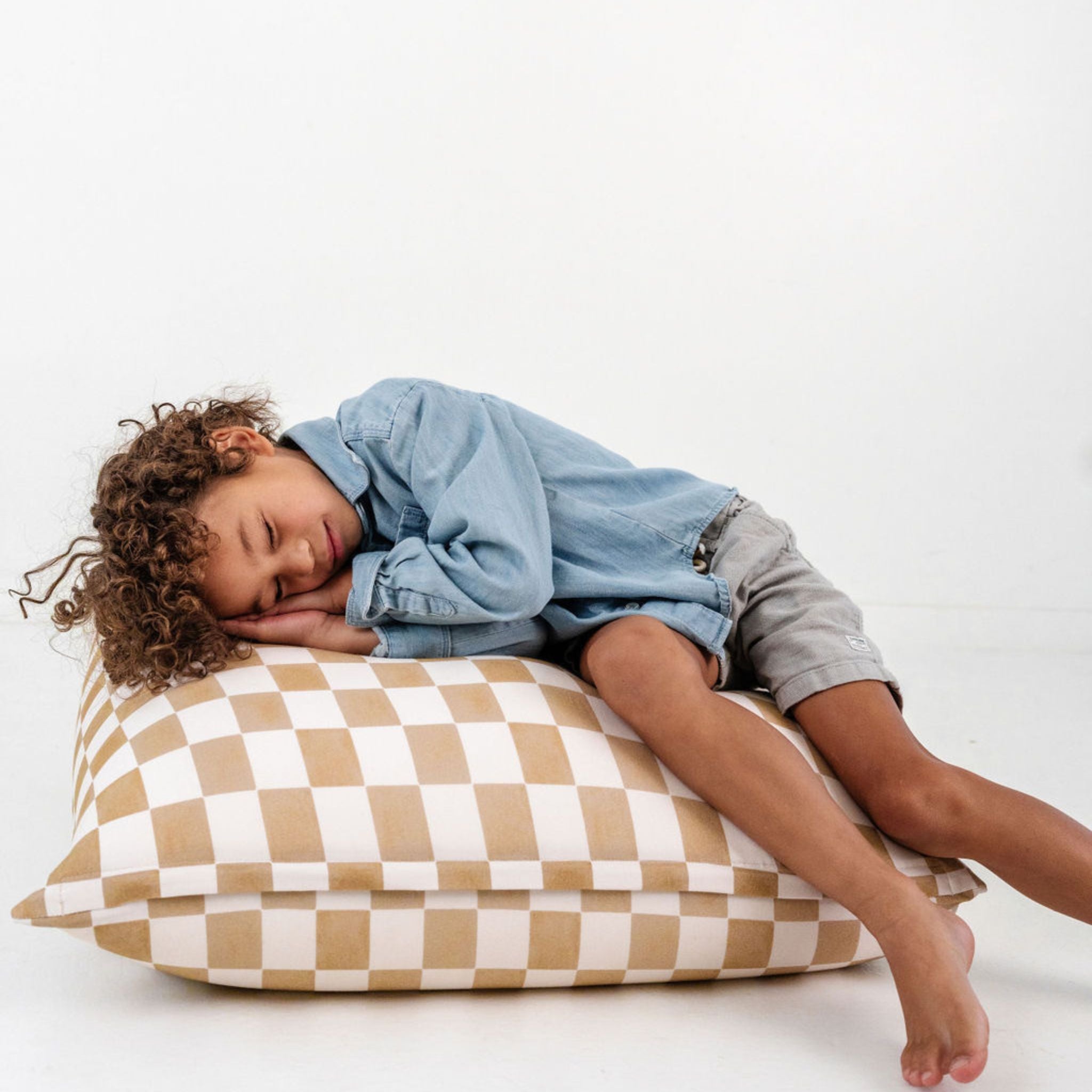 Toki Kids Checker Toffee Bean Bag - Playroom Avenue