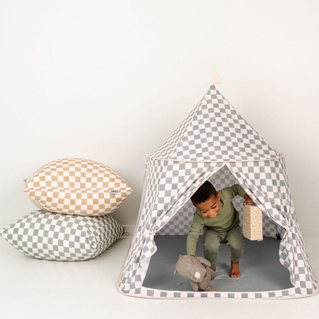 Toki Kids Checker Matcha Play Tent | Playroom Avenue
