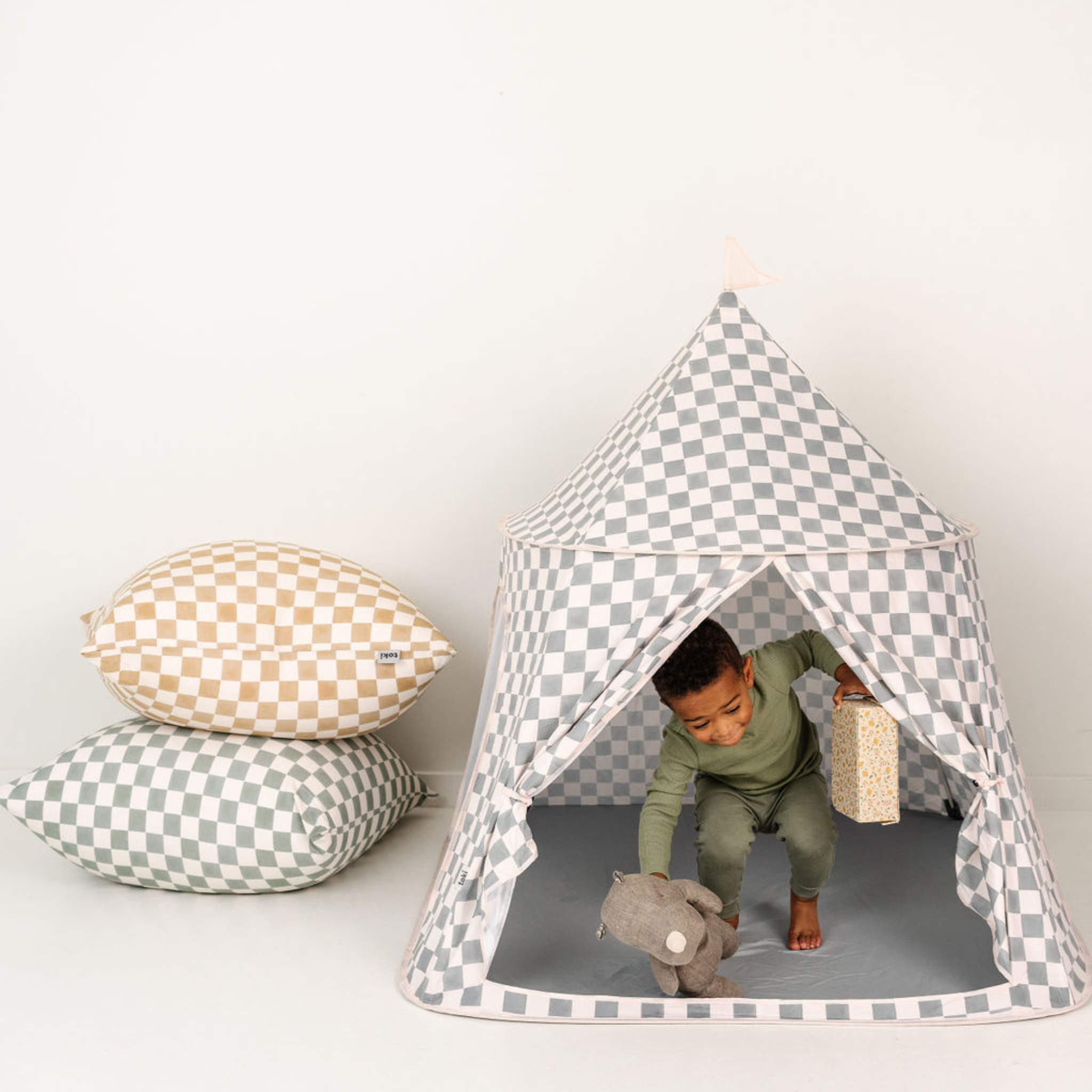 Toki Kids Checker Matcha Play Tent - Playroom Avenue