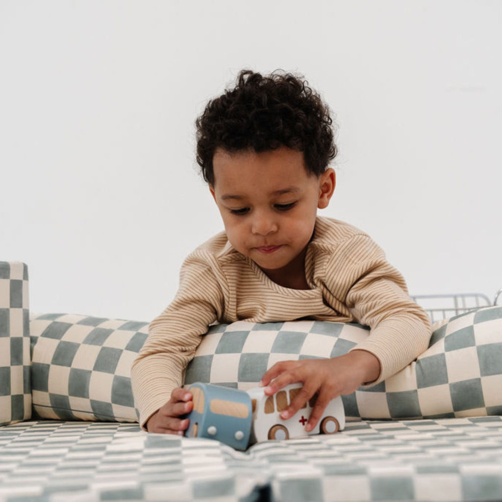 Toki Kids Checker Matcha Support Pillow | Playroom Avenue