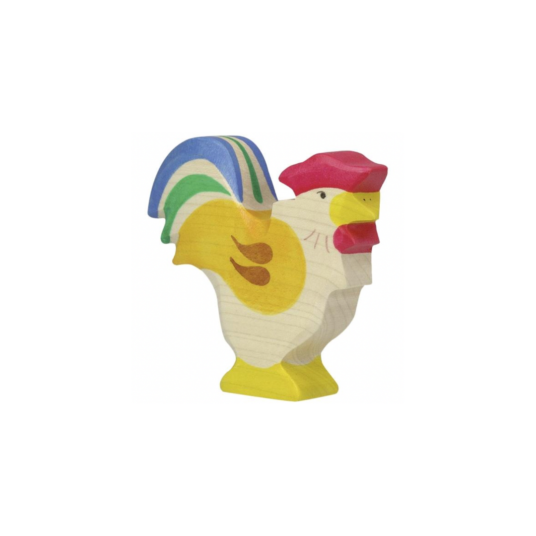 Holztiger Wooden Rooster Figure | Playroom Avenue