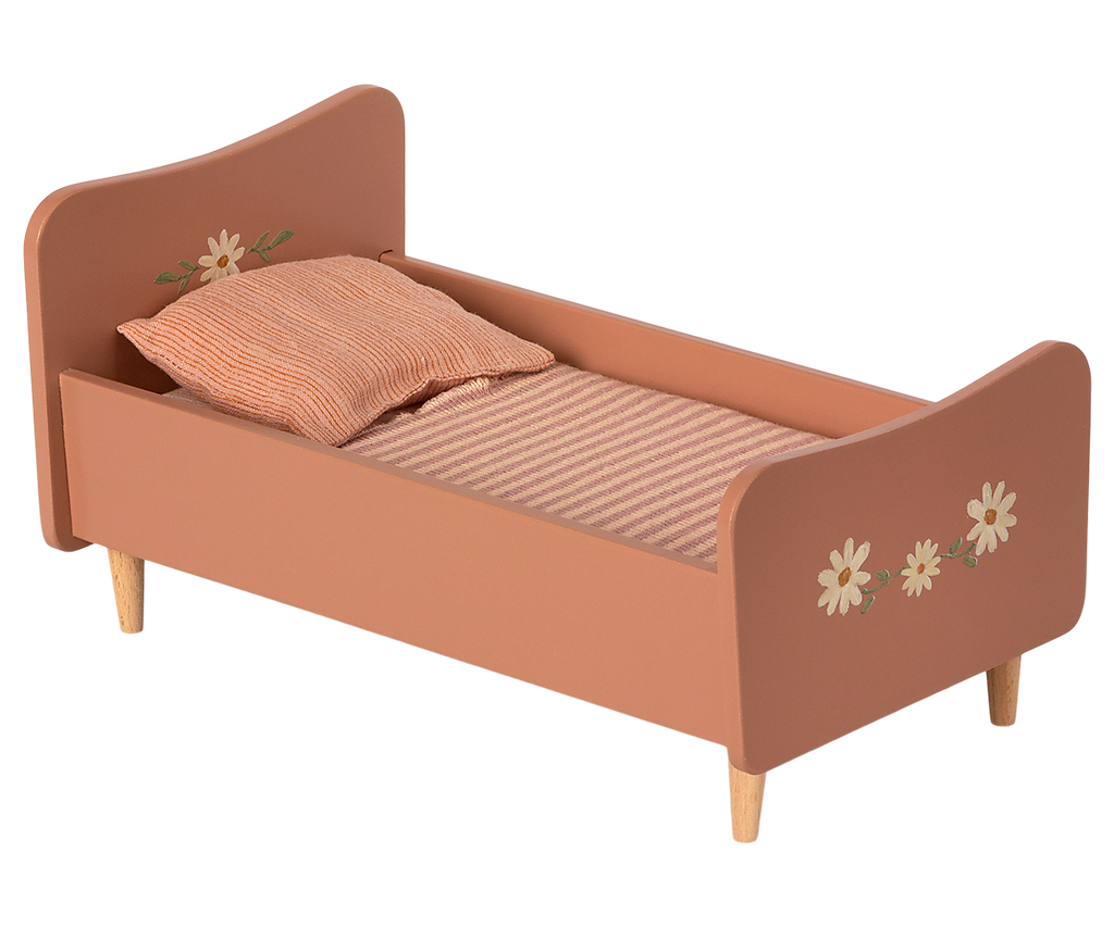 Maileg Wooden Bed, Miniature - Rose | Playroom Avenue
