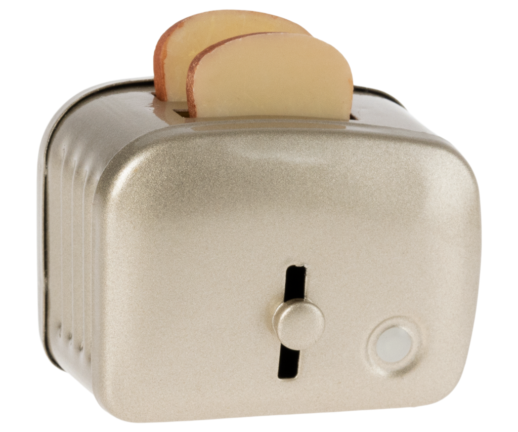 Maileg Miniature Toaster & Bread, Silver | Playroom Avenue