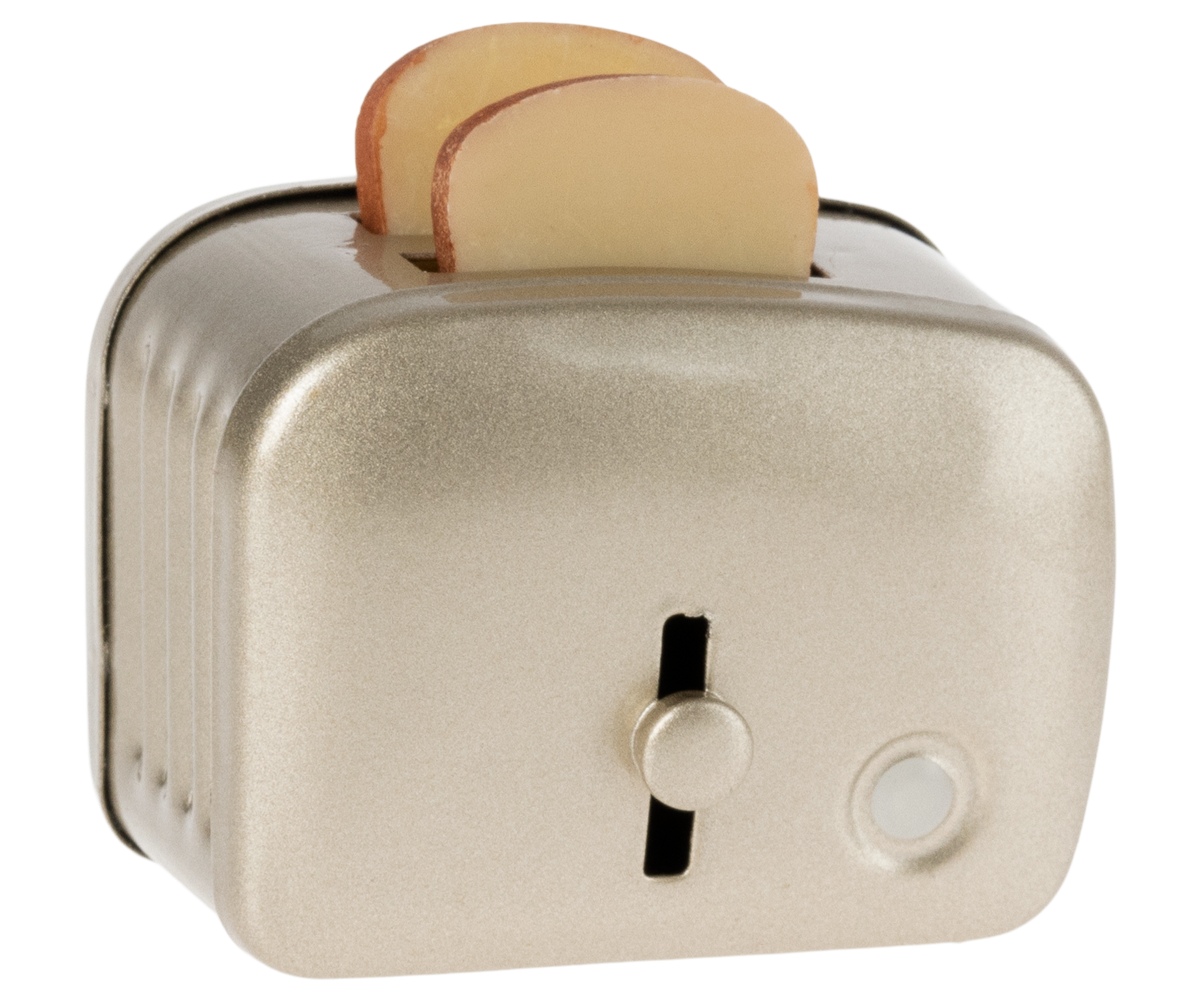 Maileg Miniature Toaster & Bread, Silver | Playroom Avenue