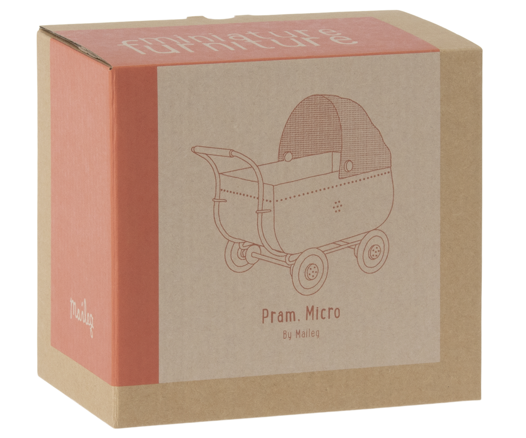 Maileg Micro Pram, Coral | Playroom Avenue