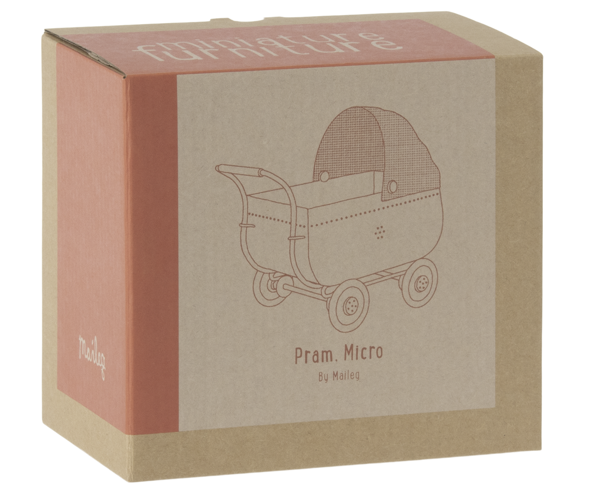 Maileg Micro Pram, Coral | Playroom Avenue
