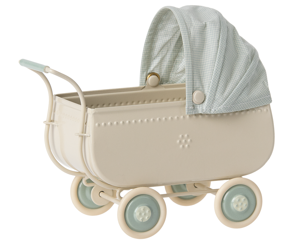 Maileg Micro Pram, Blue | Playroom Avenue