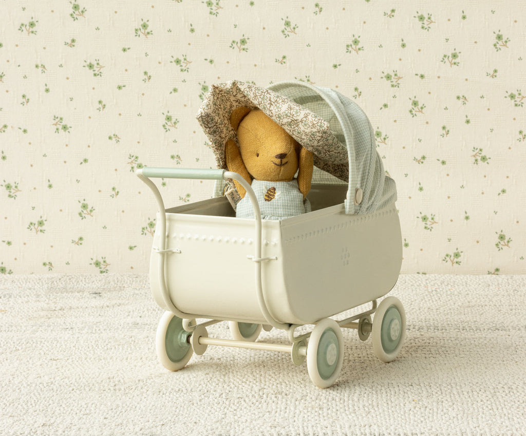 Maileg Micro Pram, Blue | Playroom Avenue