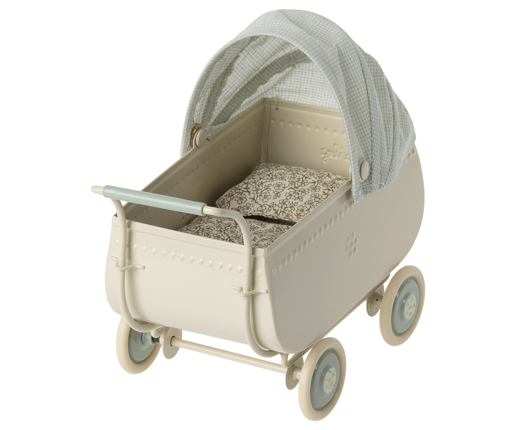Maileg Micro Pram, Blue | Playroom Avenue