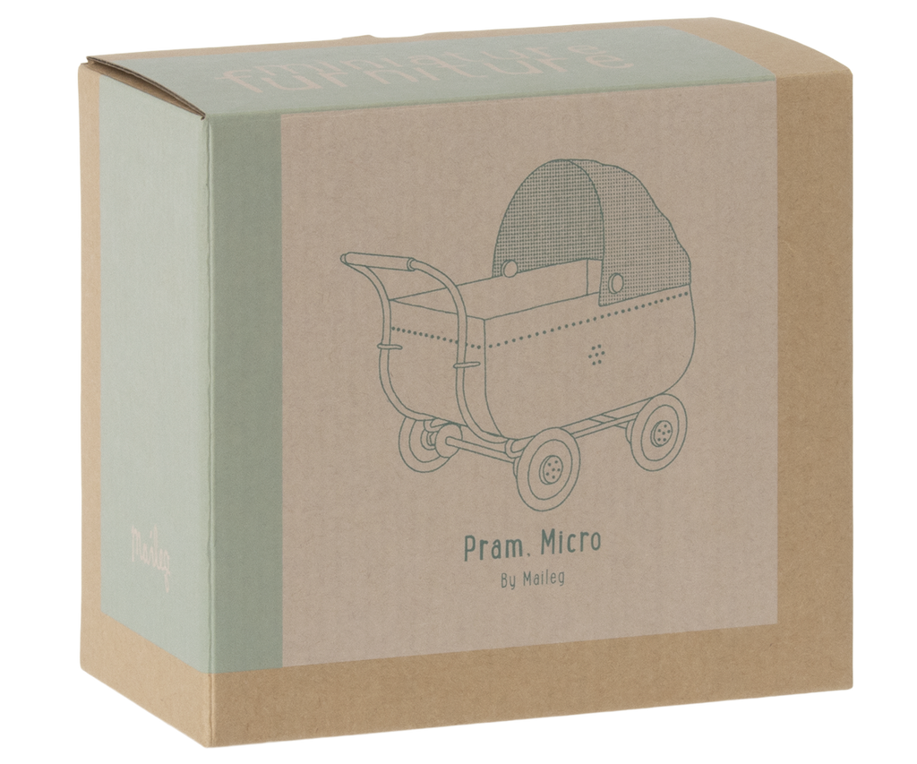 Maileg Micro Pram, Blue | Playroom Avenue