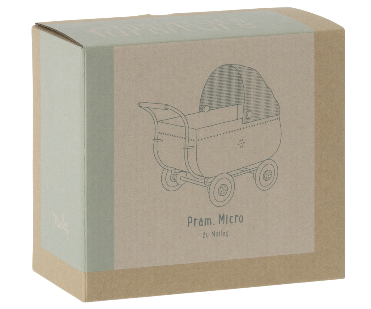 Maileg Micro Pram, Blue | Playroom Avenue