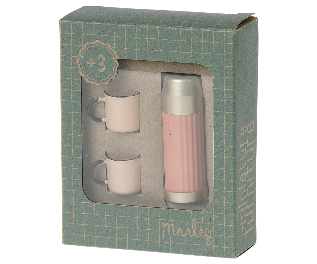 Maileg Thermos and Cups - Soft Coral | Playroom Avenue