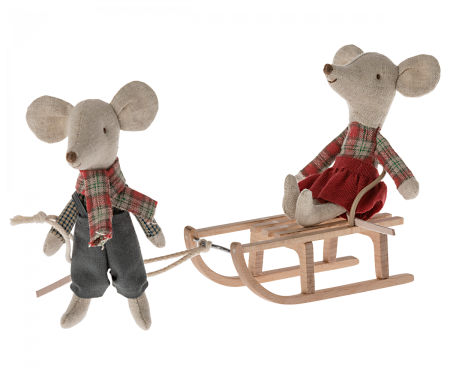 Maileg Wooden Sled, Mouse